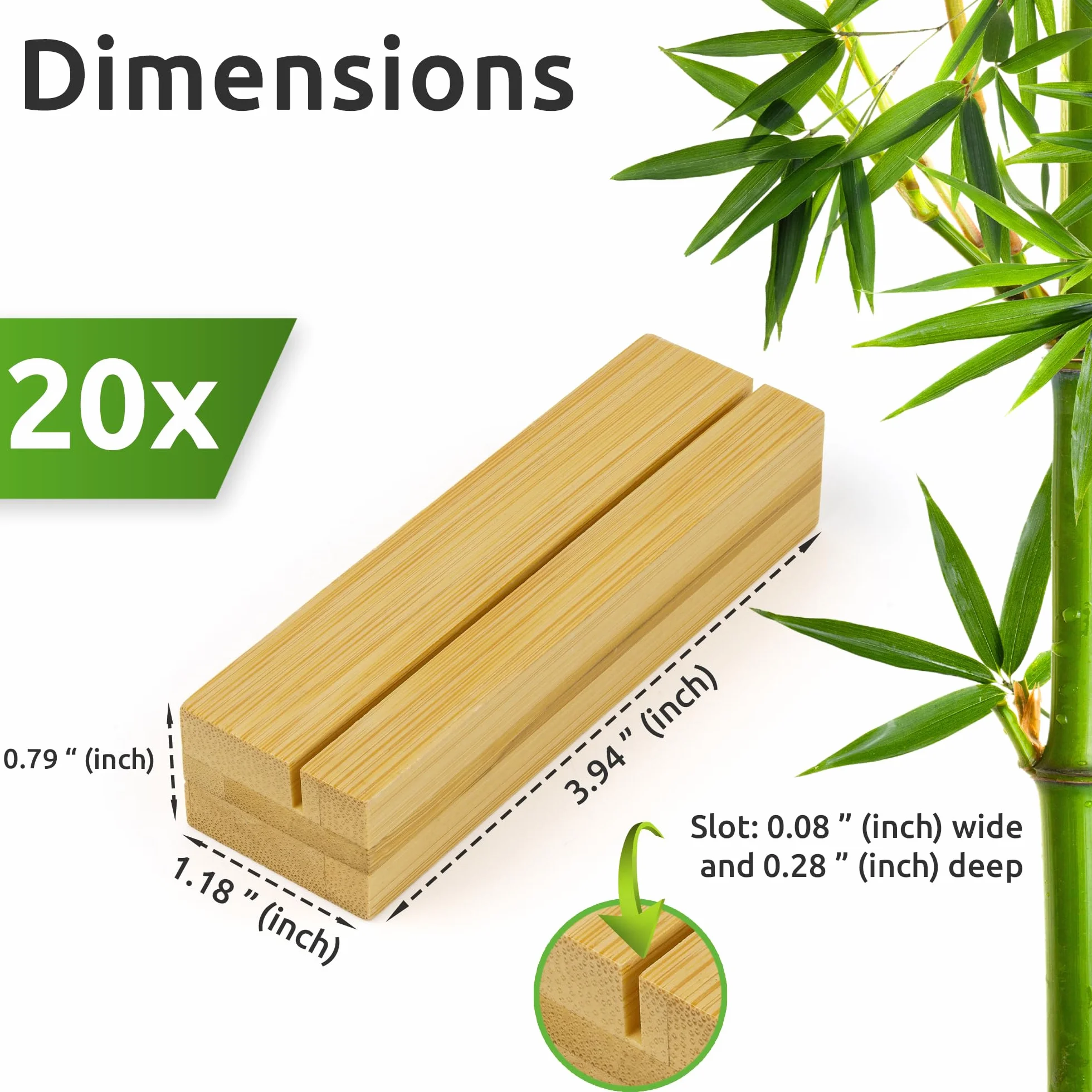 ECENCE 20 Pezzi Segnaposto Legno, Porta Carte Legno, Porta numeri da tavolo per matrimoni, Portacarte die Nome, Porta Foto, Porta menù per ristoranti, Compleanni e feste