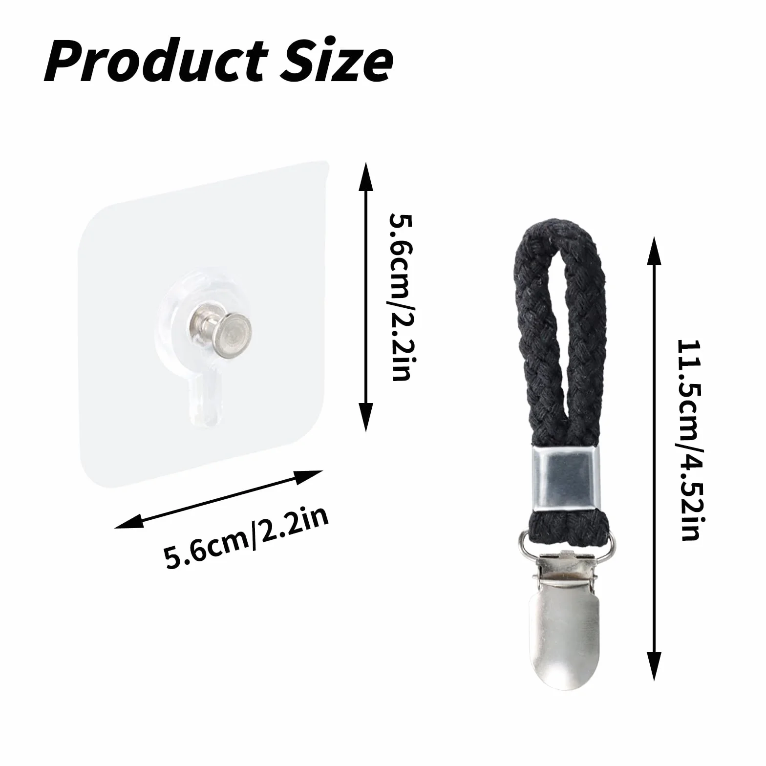 Gancio a Clips per Strofinacci da Tè, Portasalviette, Appendi Asciugamani Cucina, Nero, 6 Pezzi