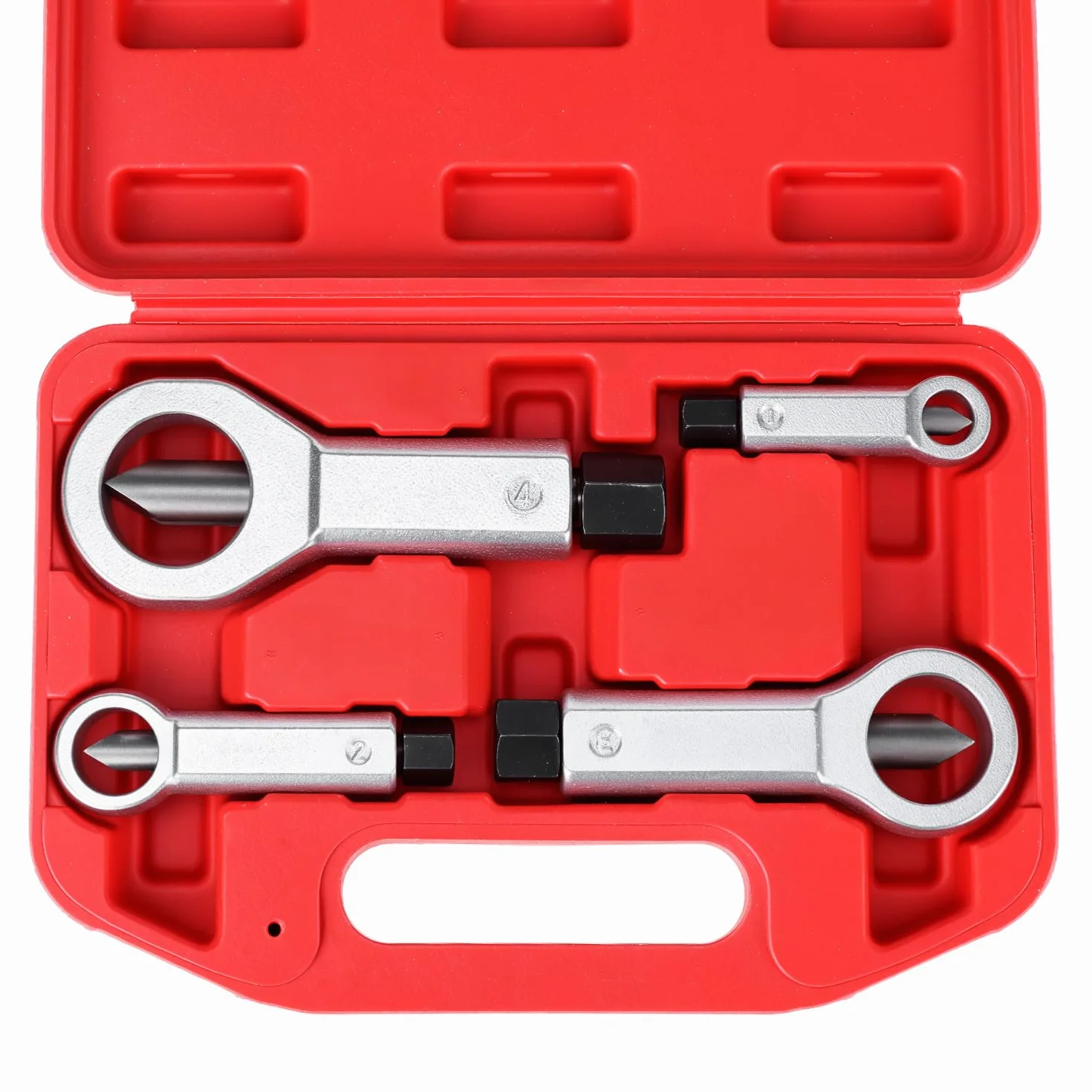 QWORK 4 Pezzi Spaccadadi Meccanico per Rimuovere i Dadi Danneggiati, 9-12mm/12-16mm/16-22mm/ 22-27mm