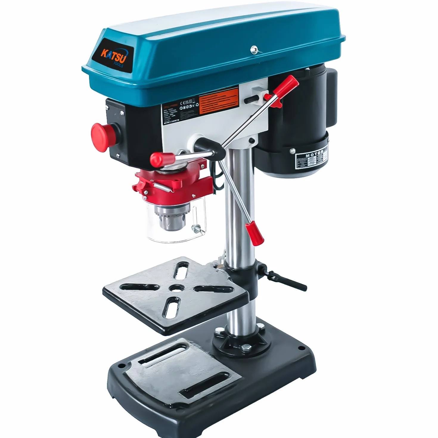 KATSU Tools Trapano a colonna da banco 400 W + mandrino da 16 mm + interruttore elettronico a velocità variabile a 5 velocità + profondità di foratura massima di 50 mm + max 2620 giri/min + tavolo di
