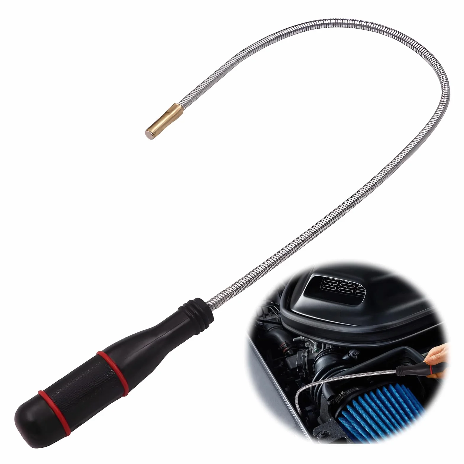 60CM Calamita Telescopica Sollevatore, Calamita Flessibile con Impugnatura Antiscivolo, Strumento di Raccolta Magnetico Portatile, per Meccanici e Bricolage, Utensile Robusto per Uomini