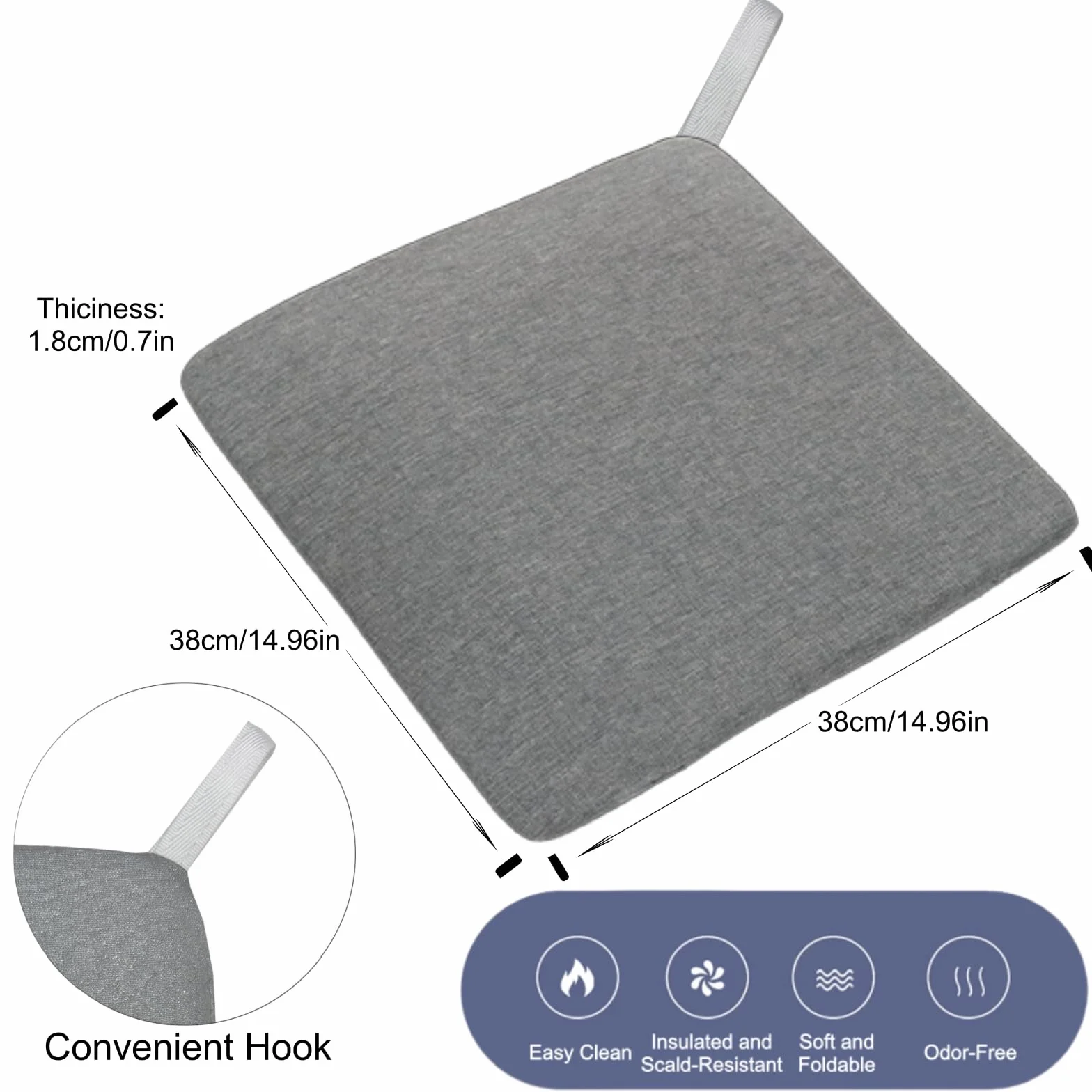 Tappetino Termopressa 38x38x1.8 cm Cuscinetto Protettivo Resistente al Calore per Easy Press HTV