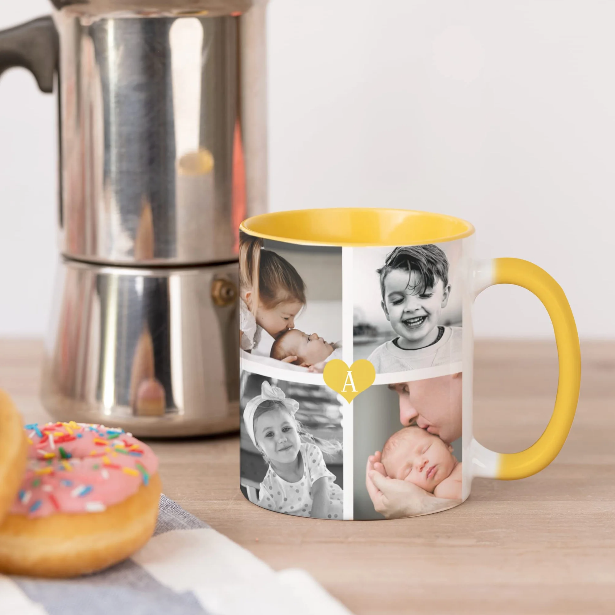 Tazza Personalizzata Ceramica 325 ml Giallo Regalo Originale
