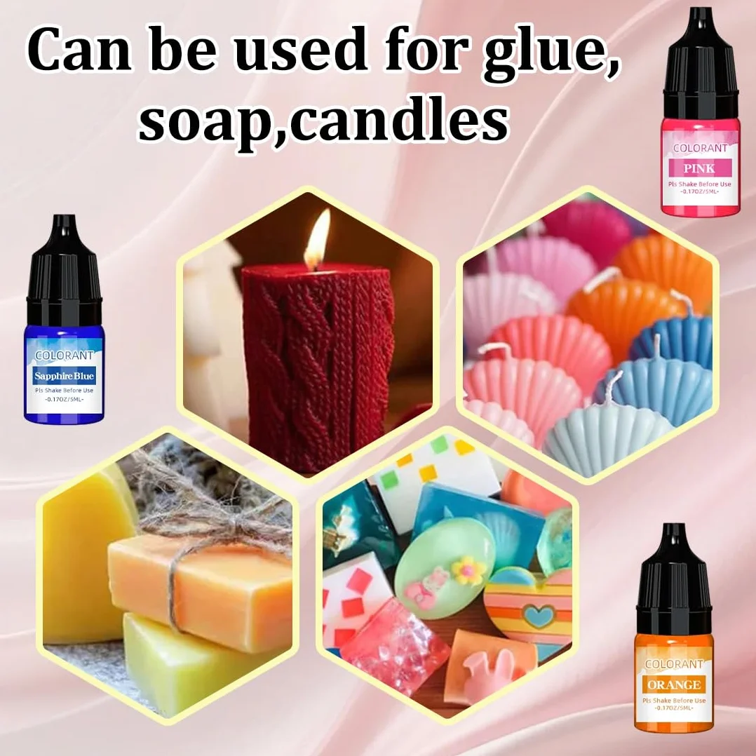 8 pezzi Candele Coloranti Coloranti per Cera di Candela Pigmenti colorati per polvere da colata Altamente Concentrato Coloranti per Cera per Candele Fai da Te per la produzione tintura