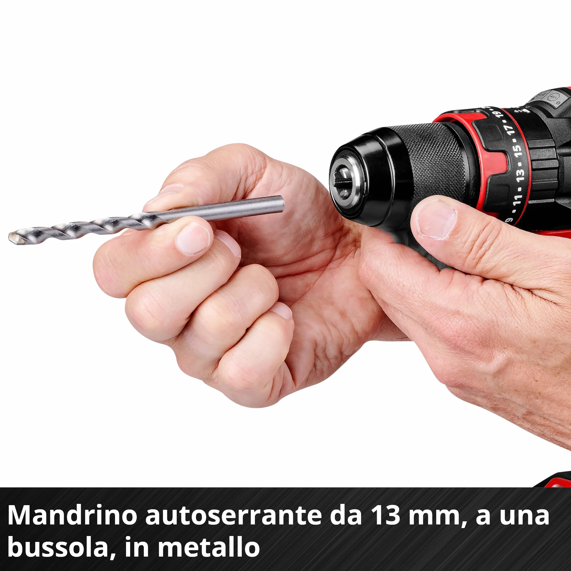 Einhell Trapano a percussione a batteria TE-CD 18/44 Li-i (1x2,5Ah) Power X-Change (18 V, 44 Nm, funzione percussione, mandrino in metallo 13 mm, 2 velocità, batteria da 2,5 Ah e caricabatterie)