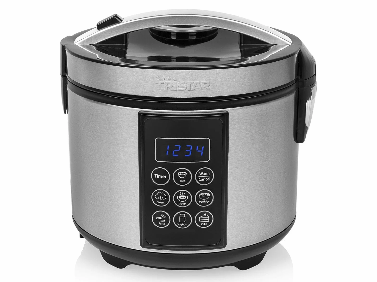 Tristar Cuociriso E Vaporiera XL (2,2 L), Mantenimento In Caldo 24 H, 7 Programmi, Pannello Digitale, Timer, Per 8–10 Persone, BPA Free, Incl. Accessori, Argento, RK-6138