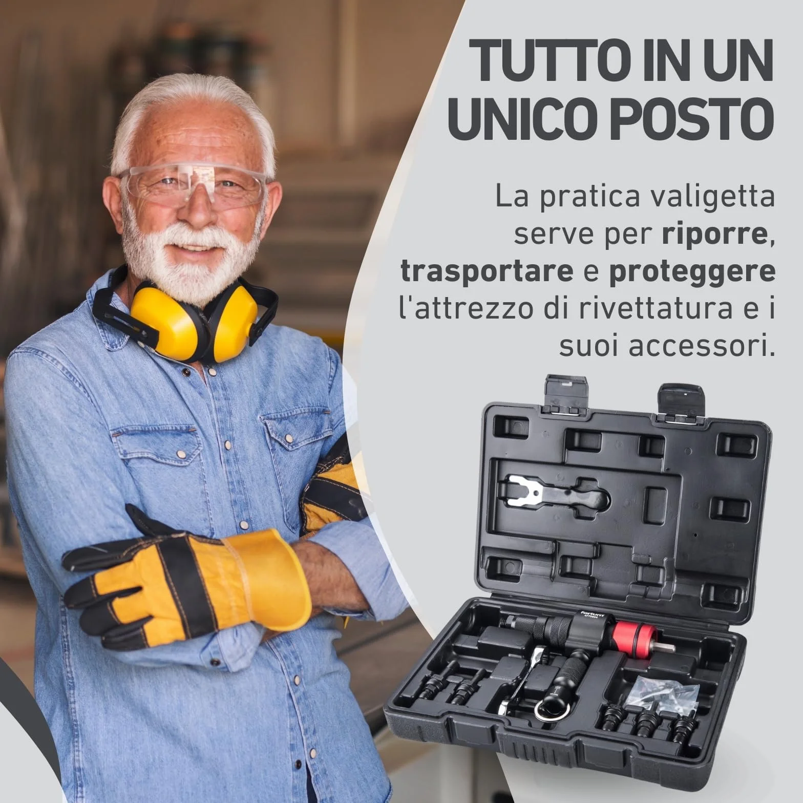 Adattatore per rivettatrice dadi M3-M12 alluminio acciaio inox per avvitatrice a batteria