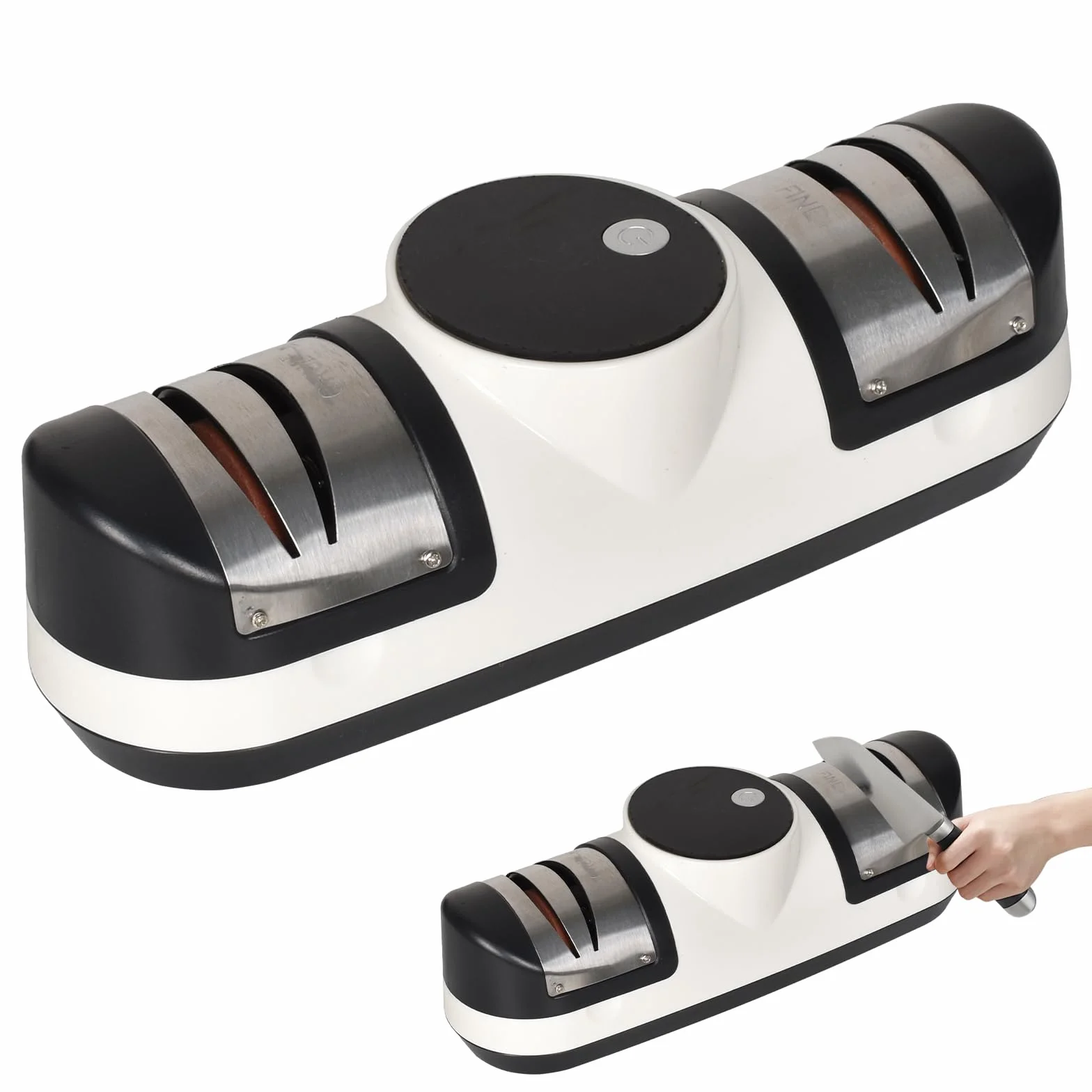 Colexy Affilacoltelli Elettrico con Diamante, Affilacoltelli Elettrico ad alta Precisione per Uso Domestico, Affilacoltelli Ricaricabile a 3 Velocità con Ricarica USB per un'Affilatura Fine e Ruvida