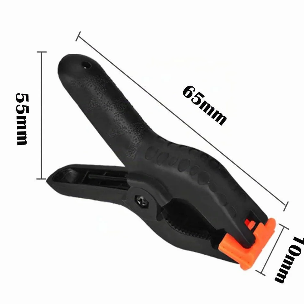 CESFONJER 20 pcs Set Morsetti a Molla in Nylon Multifunzionale, Mini Clip per Foto da Sfondo per Studi, Lavorazione di Legno di Fai Da Te, Lavorazione del Legno con estremità Arancione Morsetto