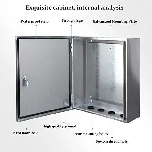 XBTGS Scatola per misuratore elettrico, scatola di connessioni elettriche in acciaio inox IP65, alloggiamenti per sistemi di energia solare fotovoltaica per piscine, 600 x 400 x 200 mm