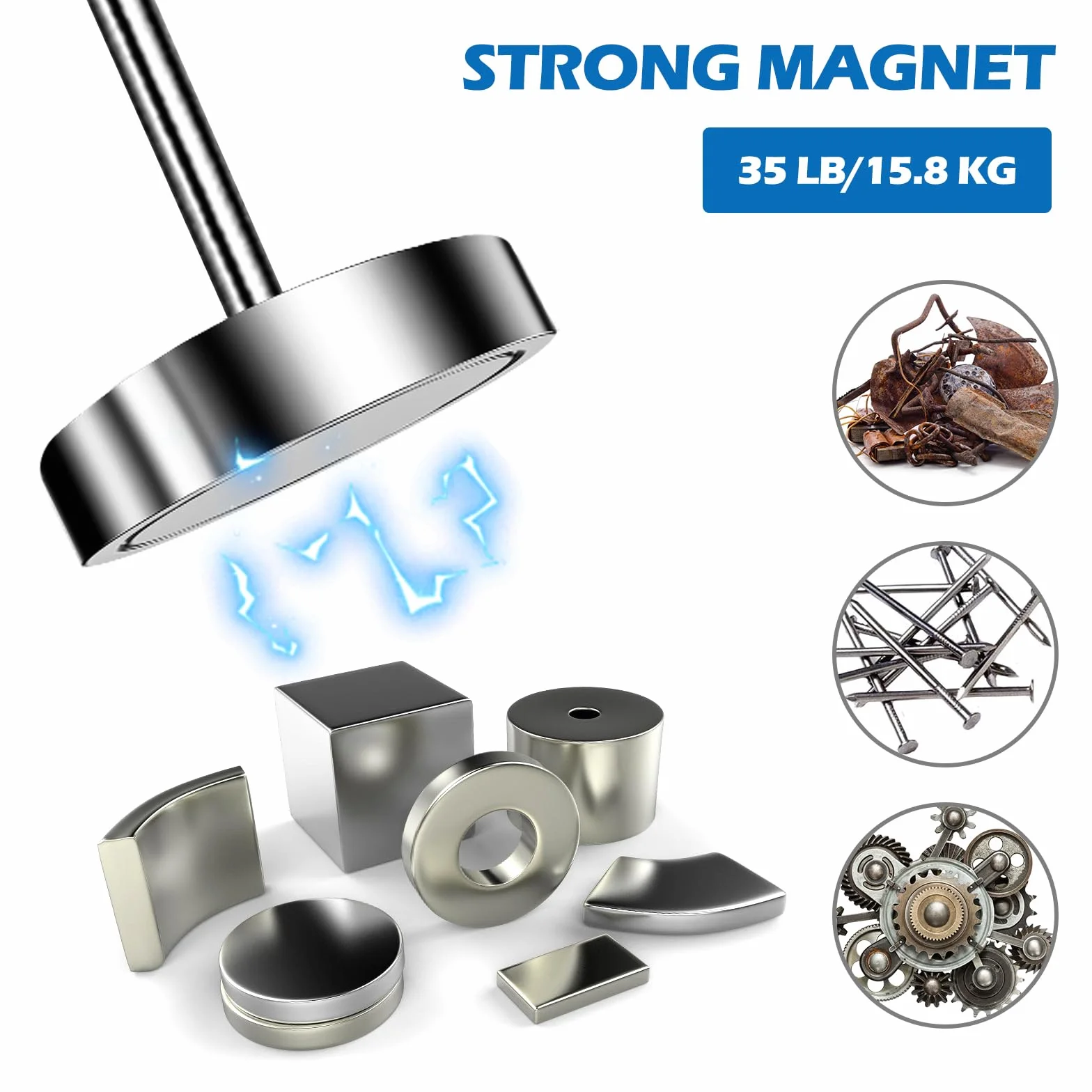 Sollevatore Magnetico Telescopico, Strumento di Raccolta Magnetico Estensibile, Strumento Magnetico per Pickup, Asta Telescopica Magnetica, Magnete Telescopico per Chiavi Monete Viti Parti Metalliche