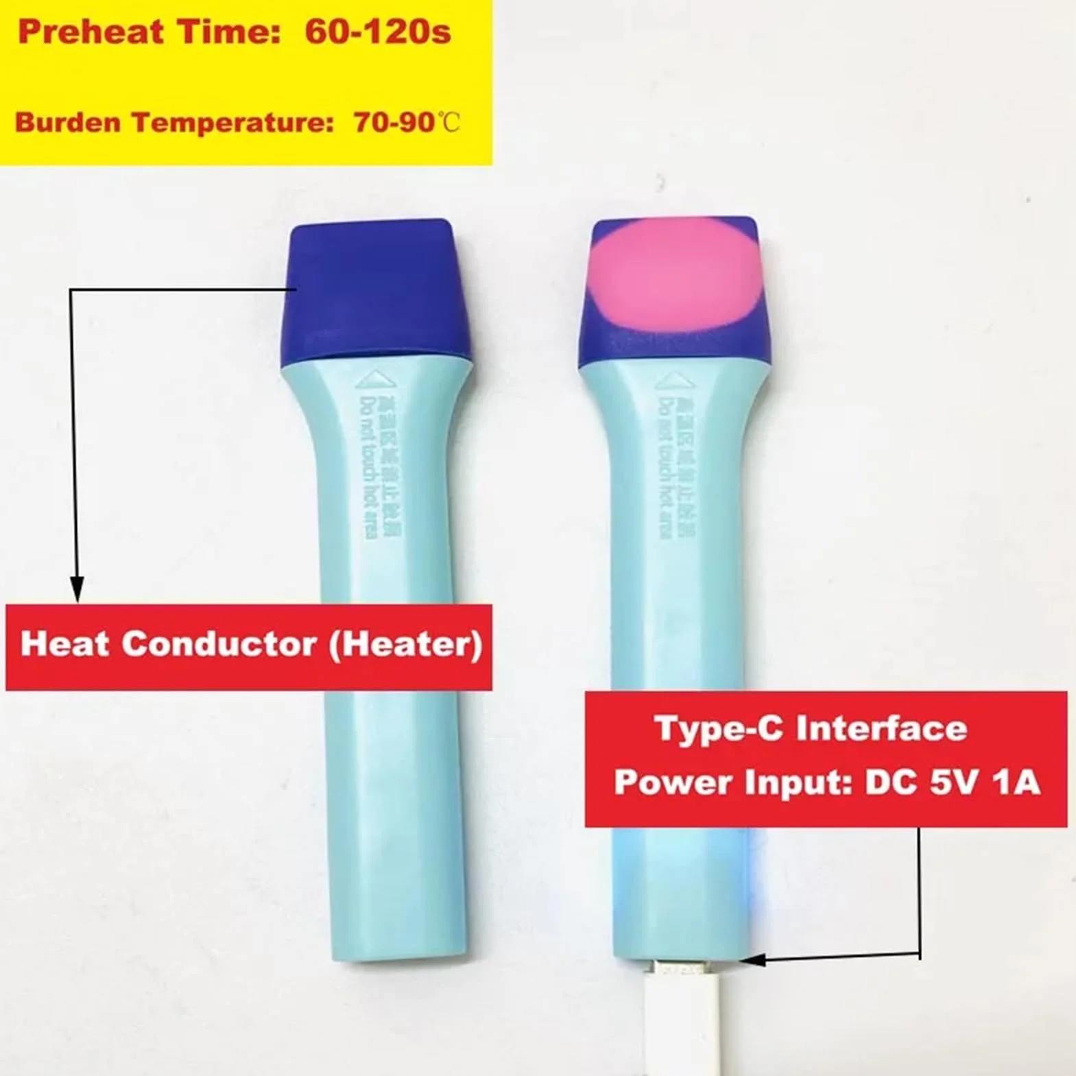 Penna A Forma Di Riscaldamento Termostatico | Strumento Di Applicazione Di Film Elettrotermici In Silicone | Penna Di Riscaldamento Professionale Per Pelli Di Telefonia Mobile Fai -da -te, Copertine,