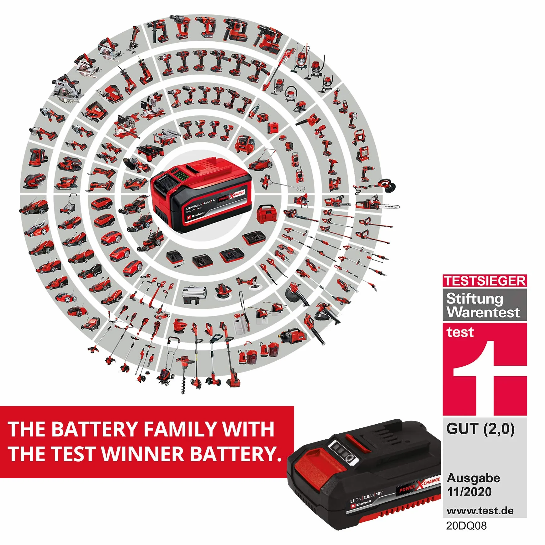 Einhell Compressore ibrido Power X-Change Pressito (Li-Ion, 18V, funzione ibrida: con cavo corrente o batterie; pompa ad alta e bassa pressione, incl. set 3 adattatori; senza batteria e caricatore)