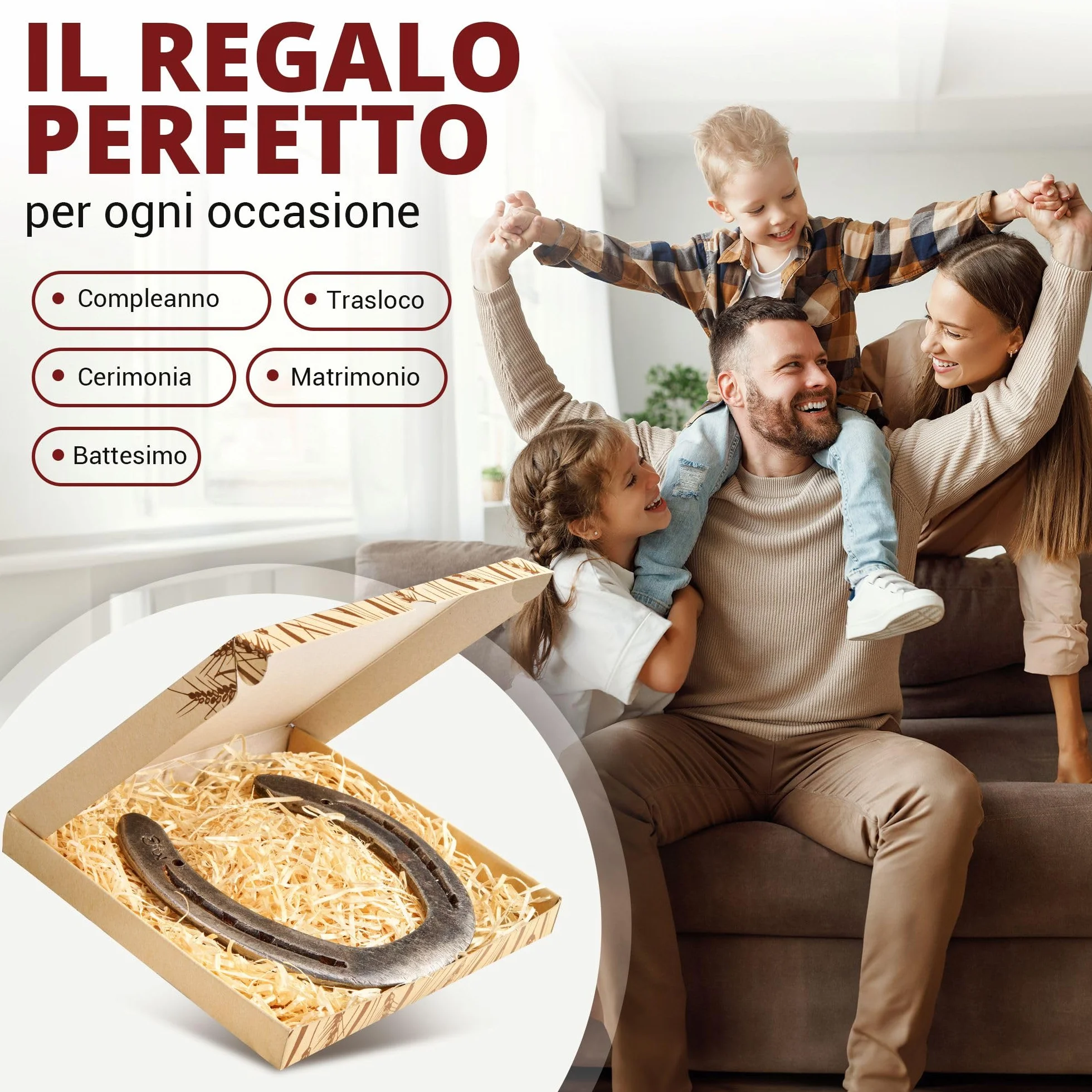PURAJA Ferro di cavallo autentico consumato portafortuna originale con certificato