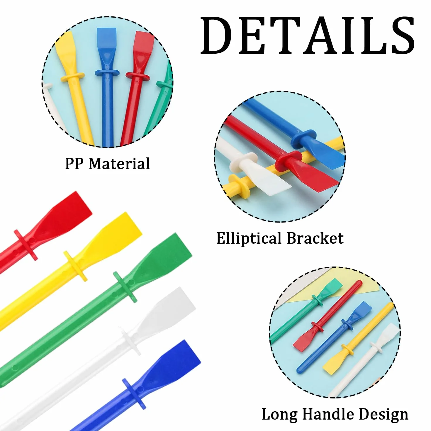 20 Pezzi Spatola per Colla, Bastoncini di Plastica Colorata, 11.5cm Applicatore di Spatole, Spreader di Colla in Pelle, Accessorio per Manuali, per Progetti Artistici e Artigianali