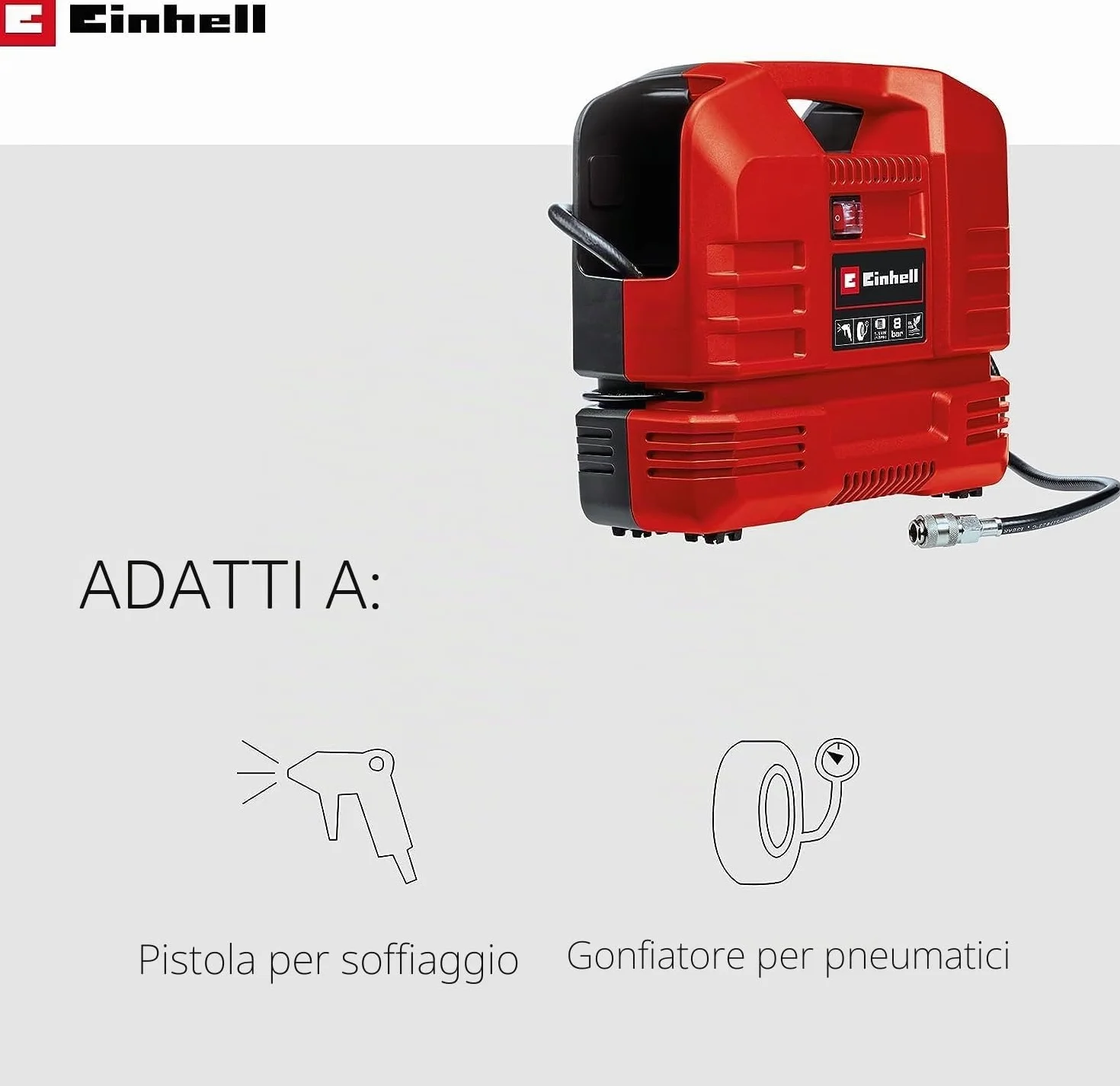 Einhell TC-AC 190 OF Compressore Portatile Senza Serbatoio 220-240 V 1100 W 8 Bar 165 L/min