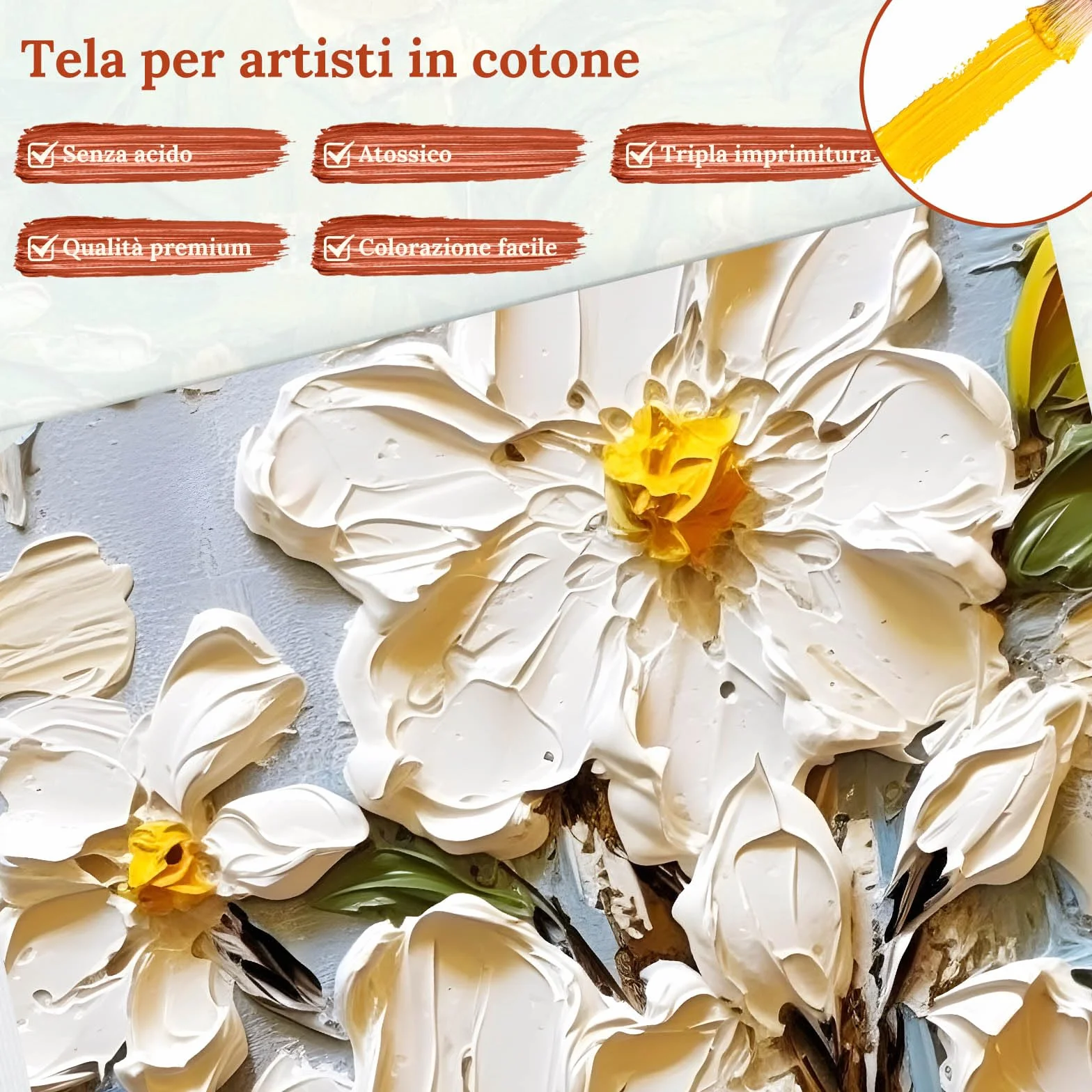 10 Pezzi Tela per Dipingere - Set di Tele per Dipingere 20x20 cm, Tele Pittura Vuota Quadrata Spessore 3 mm, Canvas Bianca Portatile per Pittura Acrilica, Pittura a Olio e Guazzo