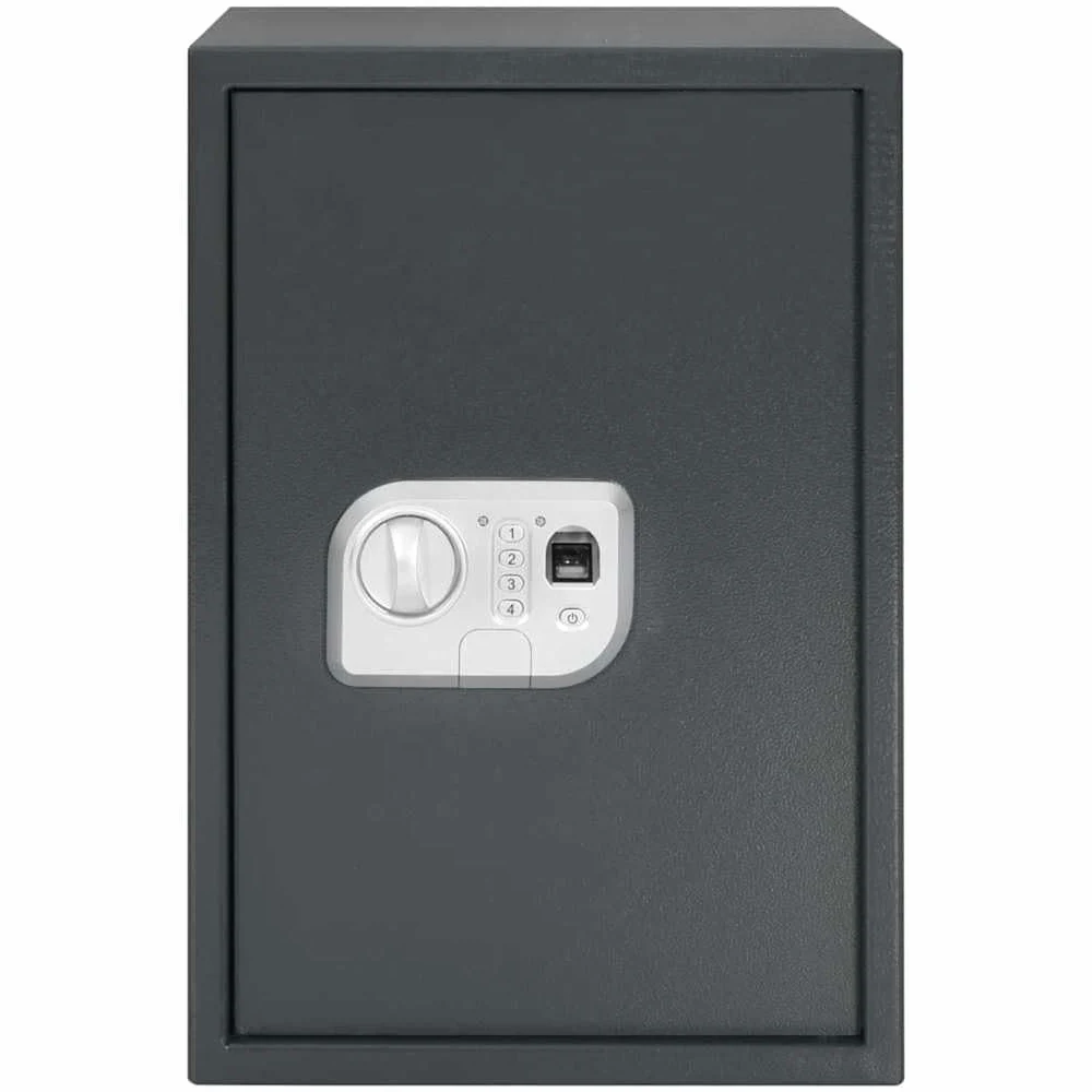 Cassaforte elettronica per mobili, 35 x 31 x 50 cm, in acciaio, con serratura a combinazione, cassaforte digitale per documenti per ufficio e casa, grigio scuro