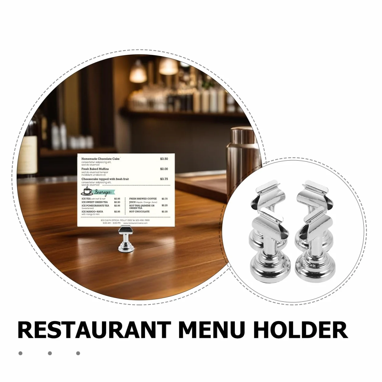 4 segnaposto in metallo argento con base rotonda, piccolo segnaposto per matrimonio, buffet, biglietti da visita, stabile porta carte di credito per gastronomia e ufficio
