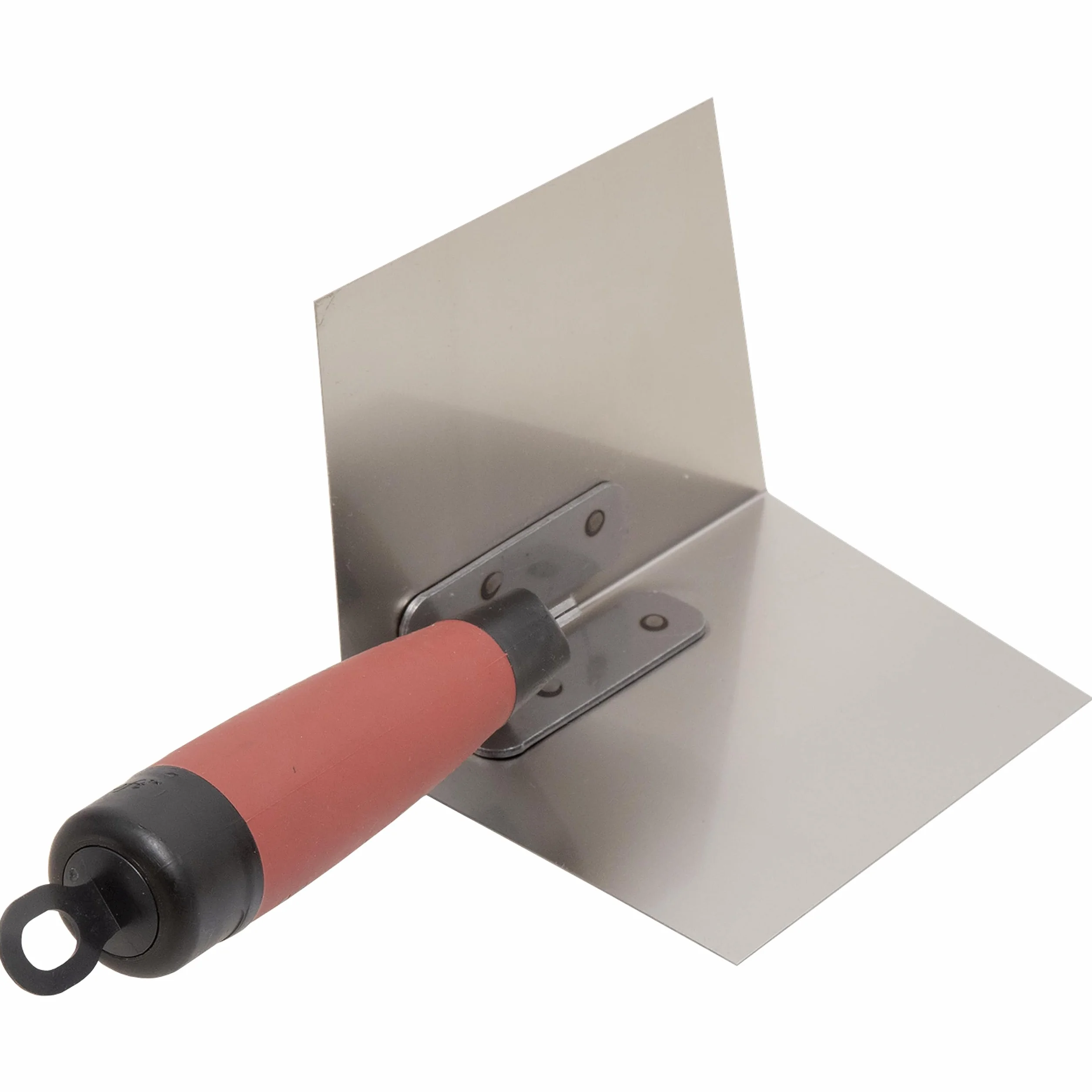 Frattazzo ad angolo interno Marshalltown sottile con manico DuraSoft, in acciaio inox, per muratori a secco e stuccatori, dimensioni: 127x95 mm
