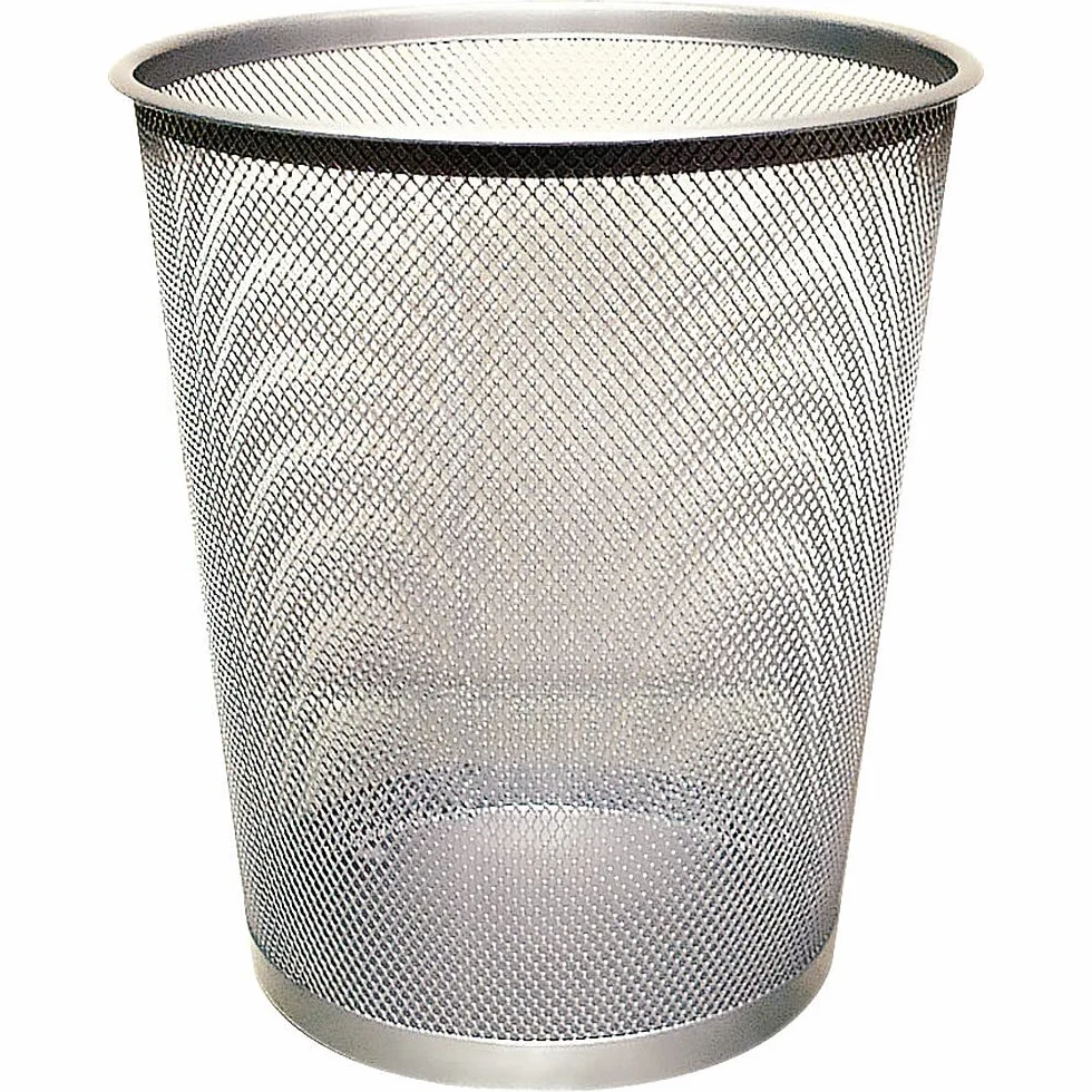 Cestino in metallo Q-Connect 19 l h 34,5 cm x diametro 29,5 cm argento KF00849