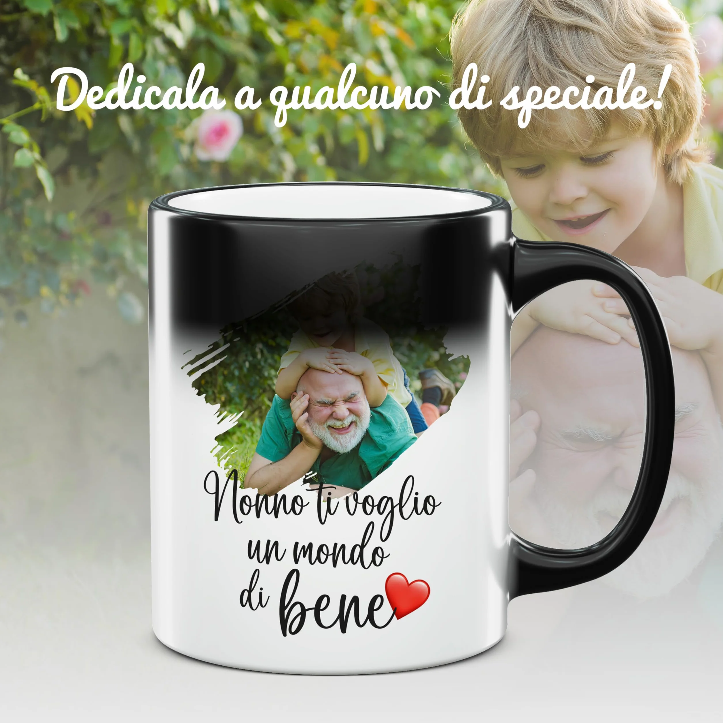 Tazza Magica Personalizzata con Foto, Testo e Logo - Mug in Ceramica Stampa Personalizzabile - Idea Regalo Uomo e Donna - Made in Italy