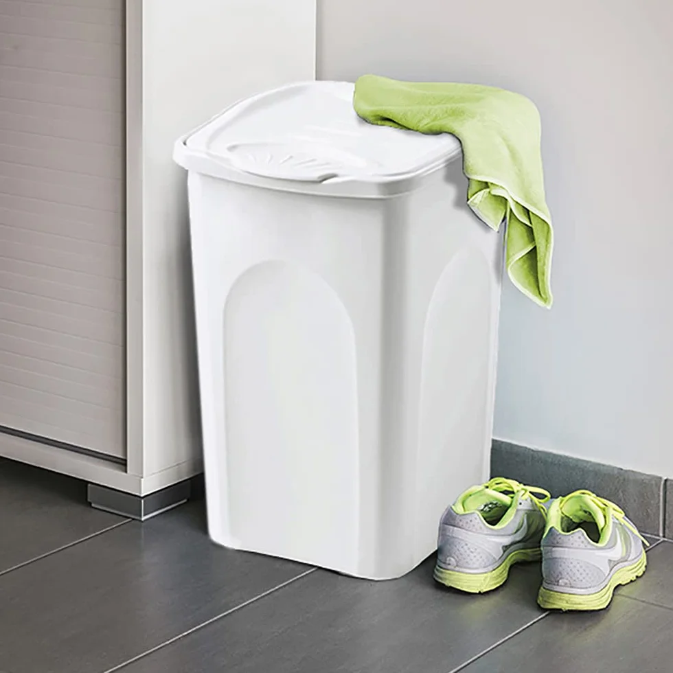 Stefanplast Portabiancheria Chiuso lt.50 Bianco, cm 37x37x56h