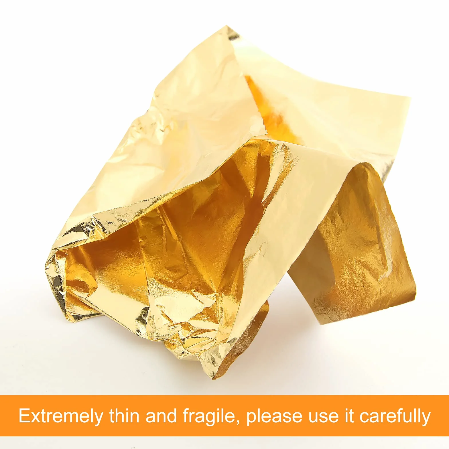 ASTARON 100 fogli fogli imitazione foglia d'oro foglio con pennello per progetto artistico, fiocchi d'oro per la decorazione di mobili per unghie in resina (14x14 cm)