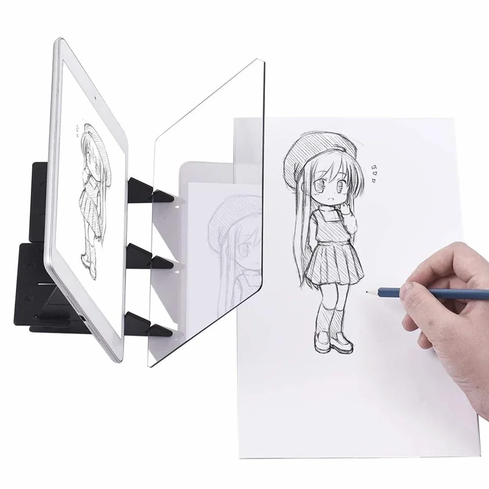 Ottica Reflection Drawing Board Tracing Consiglio Specchio Sketch Tavolo da Disegno, Disegno Muffa Pittura Riflessione Tracer Arte Strumento Stencil