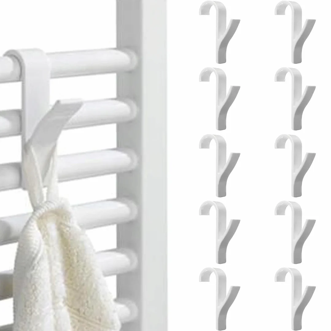 Ganci per termosifoni bianchi rotondi 10 pezzi multiuso per bagno