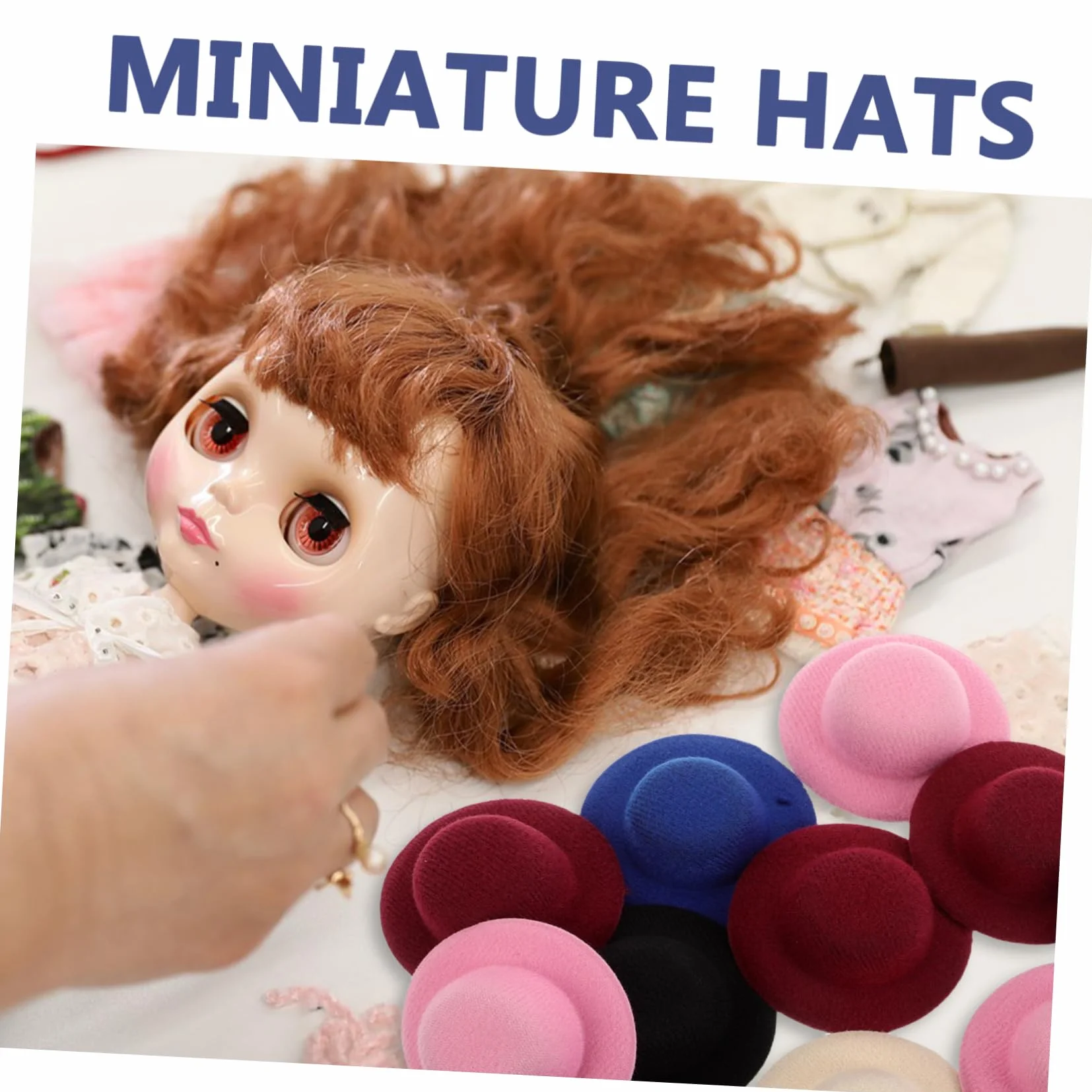Mini Cilindri Cappello Per Case Bambole Accessori Artigianali Nero 15pezzi