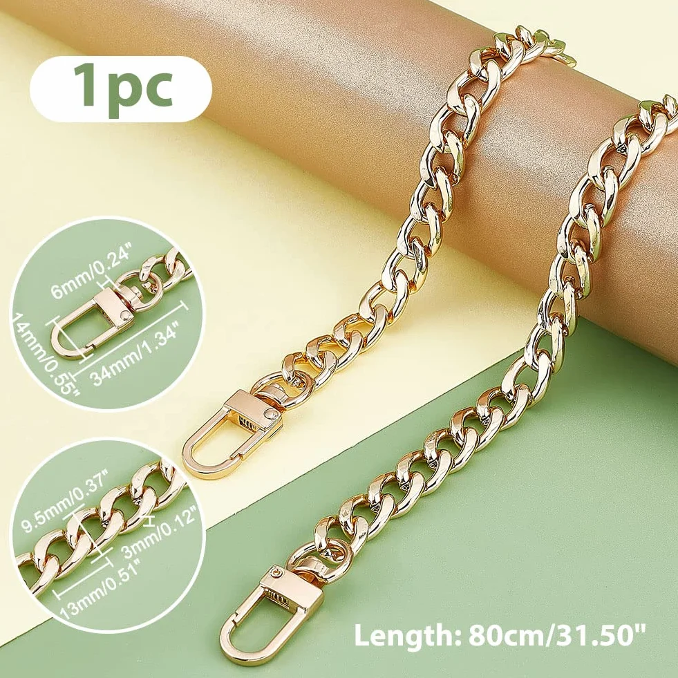 PH PandaHall 80cm Catena Tracolla Borsa Oro Catena di Ricambio per Borsa, Cinghia Borse Tracolla in Metallo per Borsetta Borse Spalla Portafoglio Pochette Fai Da Te