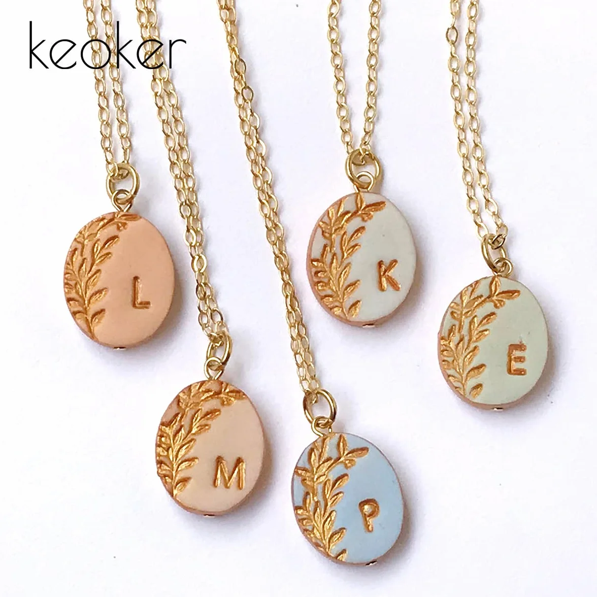 Keoker Timbri a forma di lettera per argilla, timbro in ceramica con doppio piccolo alfabeto utilizzati anche come stampini per biscotti