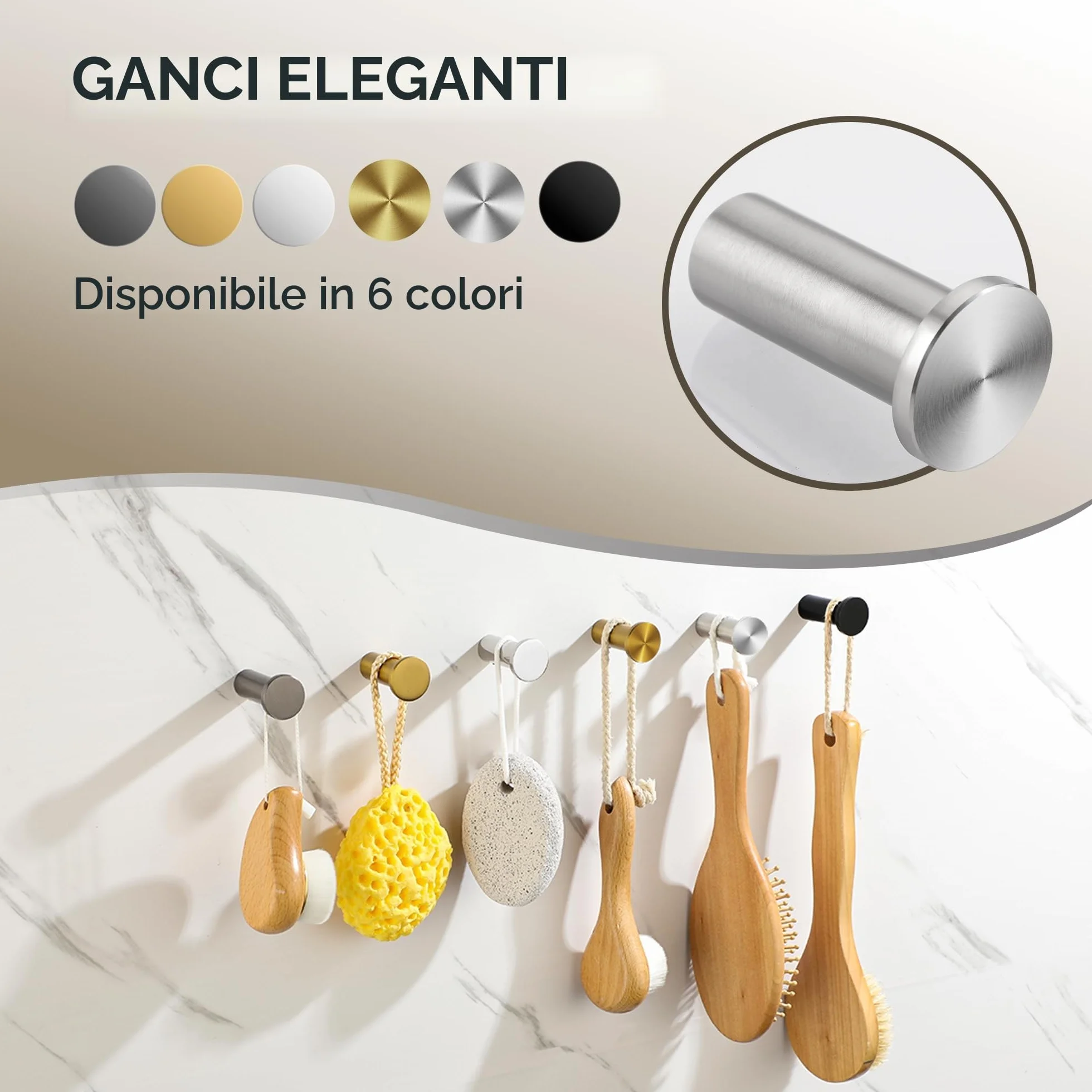SAYAYO Ganci Accappatoio Bagno Acciaio Inox 15 kg 2 Pezzi Argento