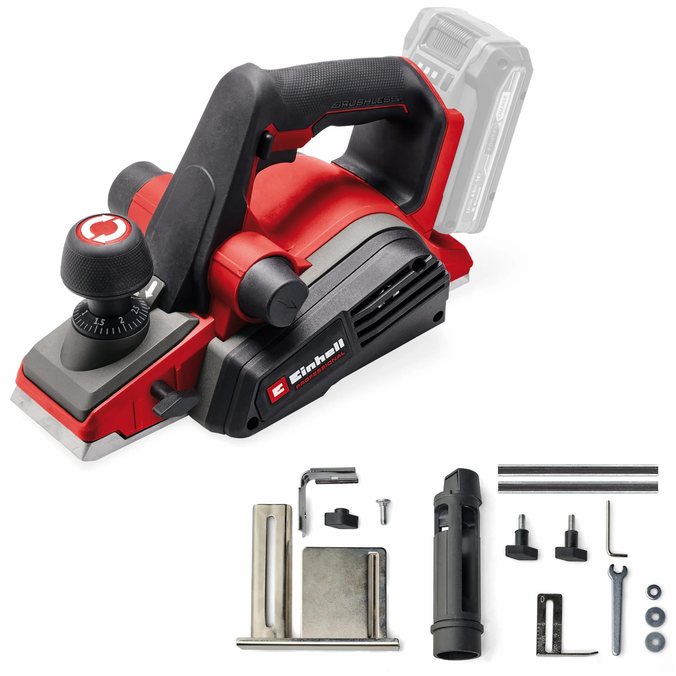 Einhell Professional Pialla manuale TP-PL 18/3 Li BL - Solo Power X-Change (18 V, Brushless, circuito oscillante da 82 mm, disco abrasivo da 3 mm, albero lama, pattino, batteria esclusa)