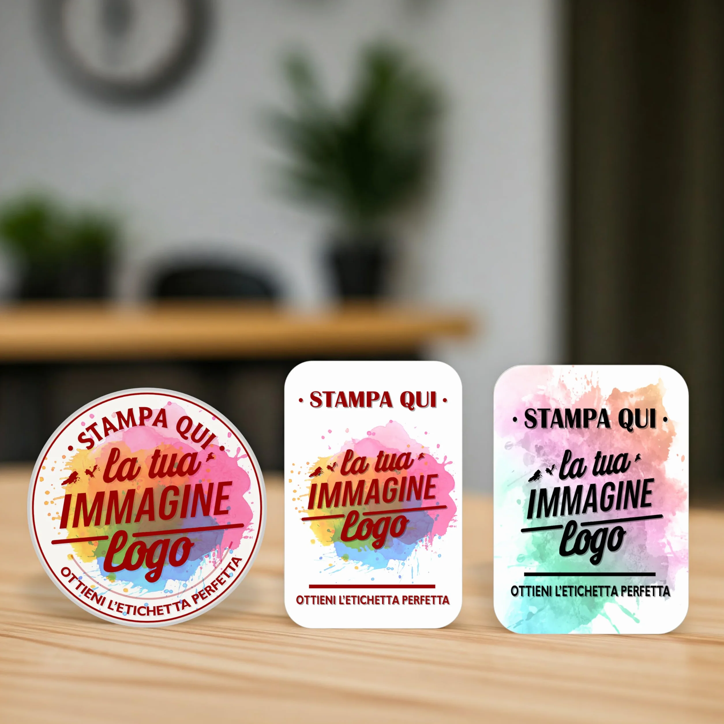 100 Adesivi personalizzati, etichette adesive personalizzate, stampa il tuo logo, la tua immagine, crea i tuoi sticker personalizzati, Etichette Rotonde Diametro 4,5 cm