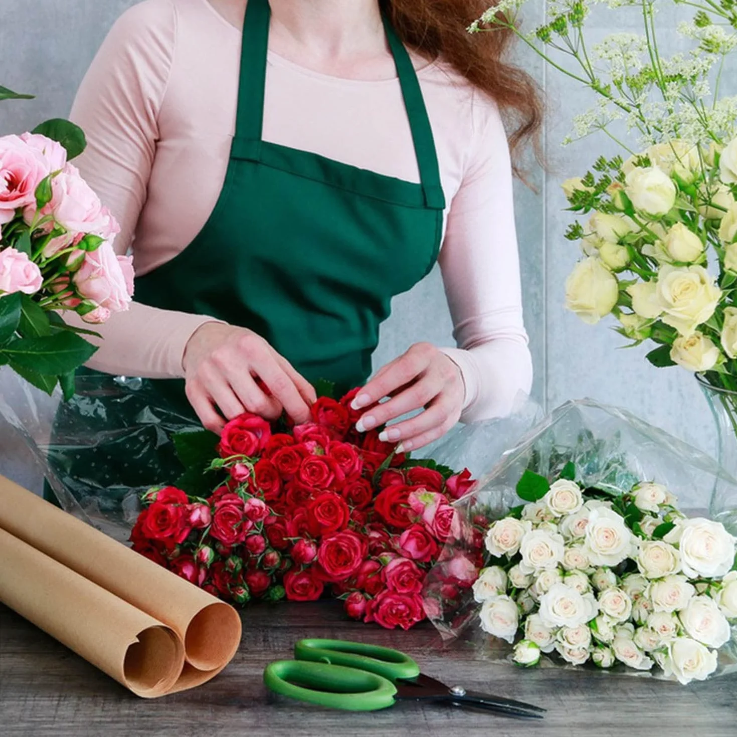 Cellophane per Imballaggio, 80 CM x 30 M Carta Trasparente per Confezioni, Rotolo per Confezionare Fiori, Frutta, Regali