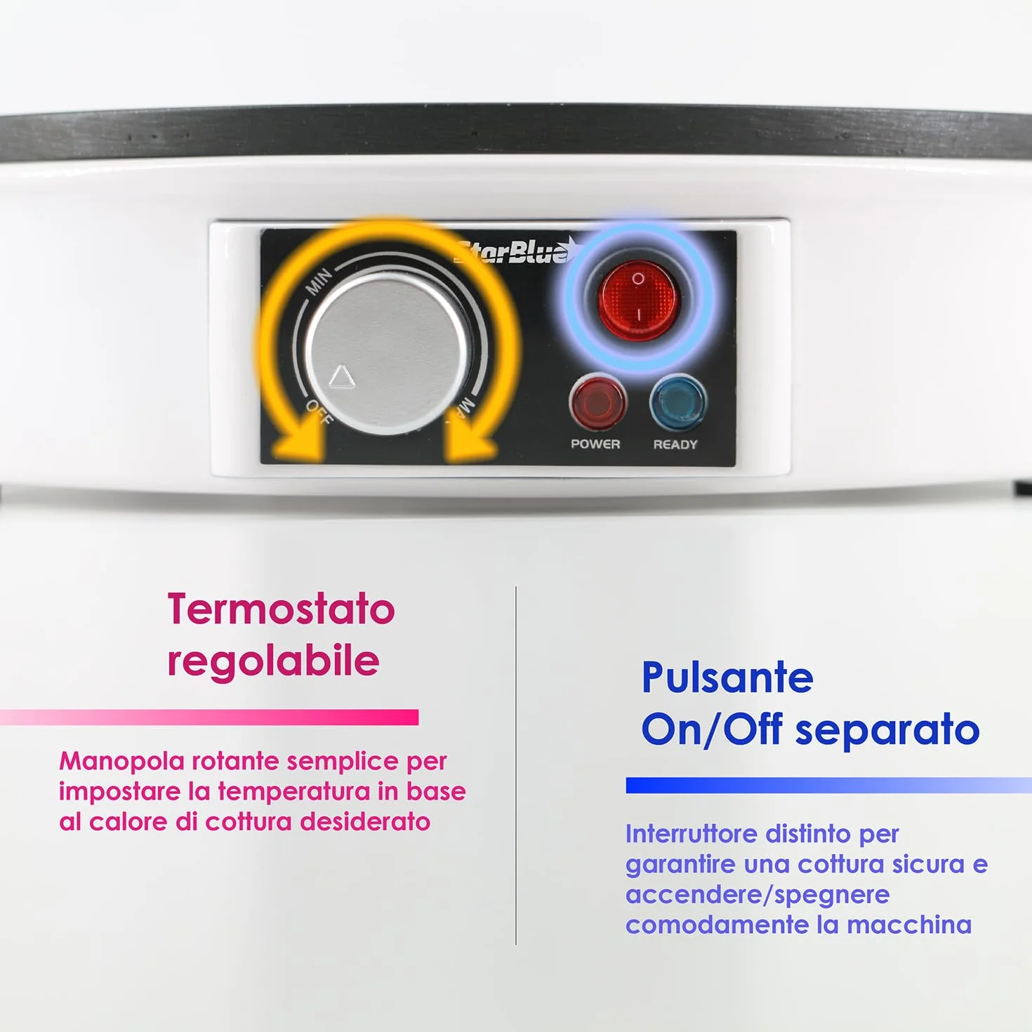 Macchinetta per Crepe Elettrica da 30.5cm Della StarBlue con Spatola di Legno - AC 220-240V 50/60Hz 1000W, Spina del Regno Unito, Adattatore Europa Incluso