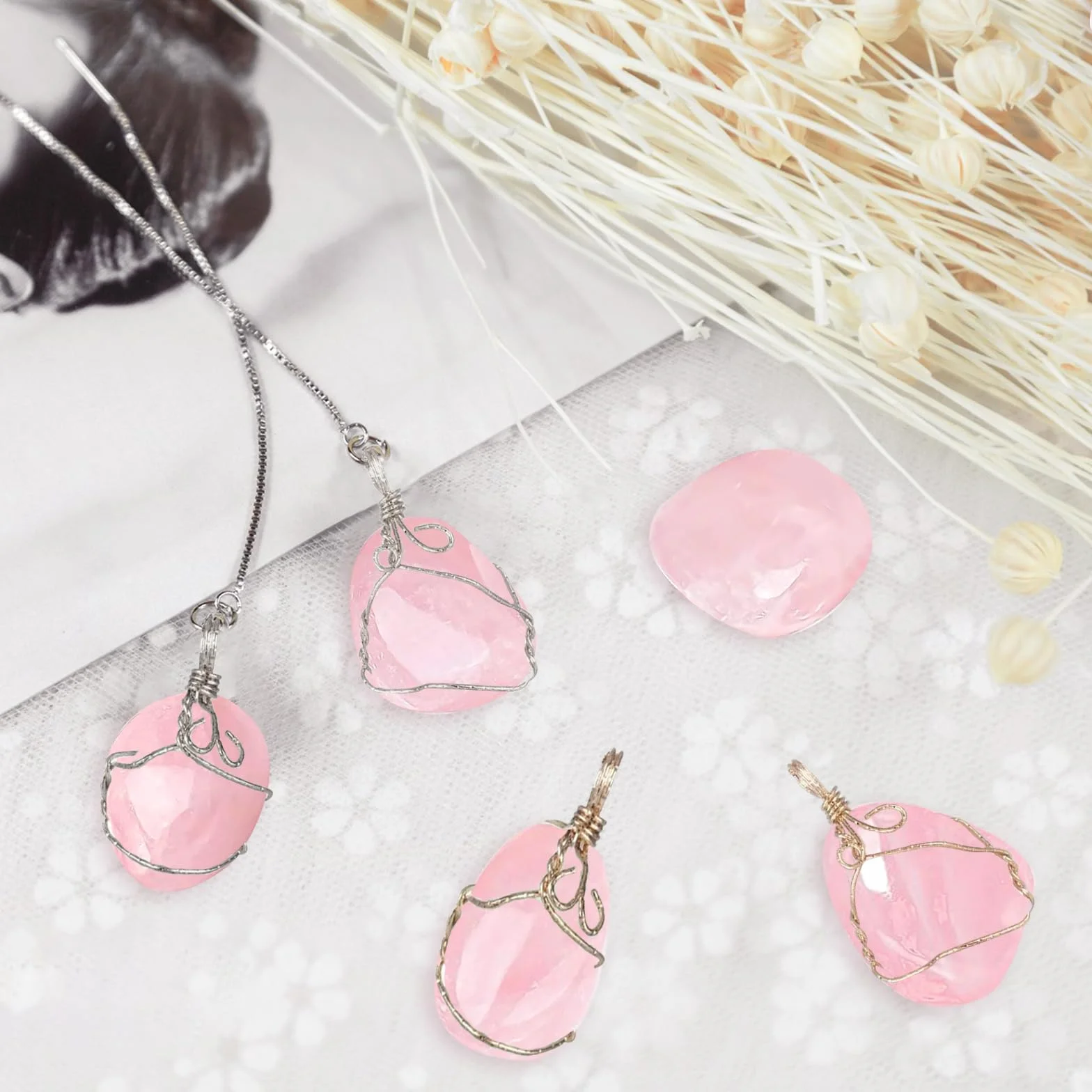 Quarzo Rosa Pietra Naturale 2-3cm Set 100g Trasparente