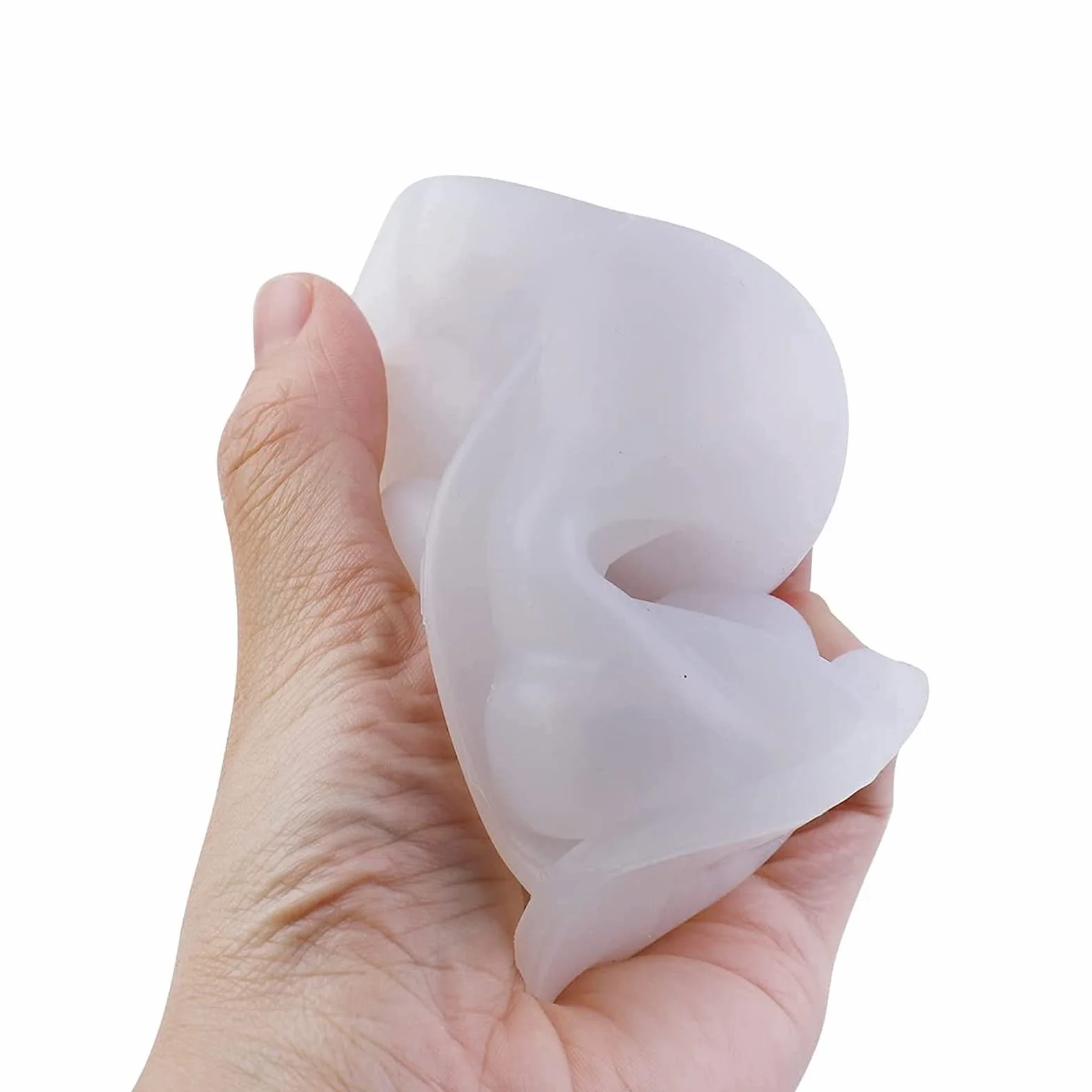 HENGBIRD Stampo per candele in silicone 3D a forma di donna con occhi chiusi, per realizzare candele profumate bianco (B)