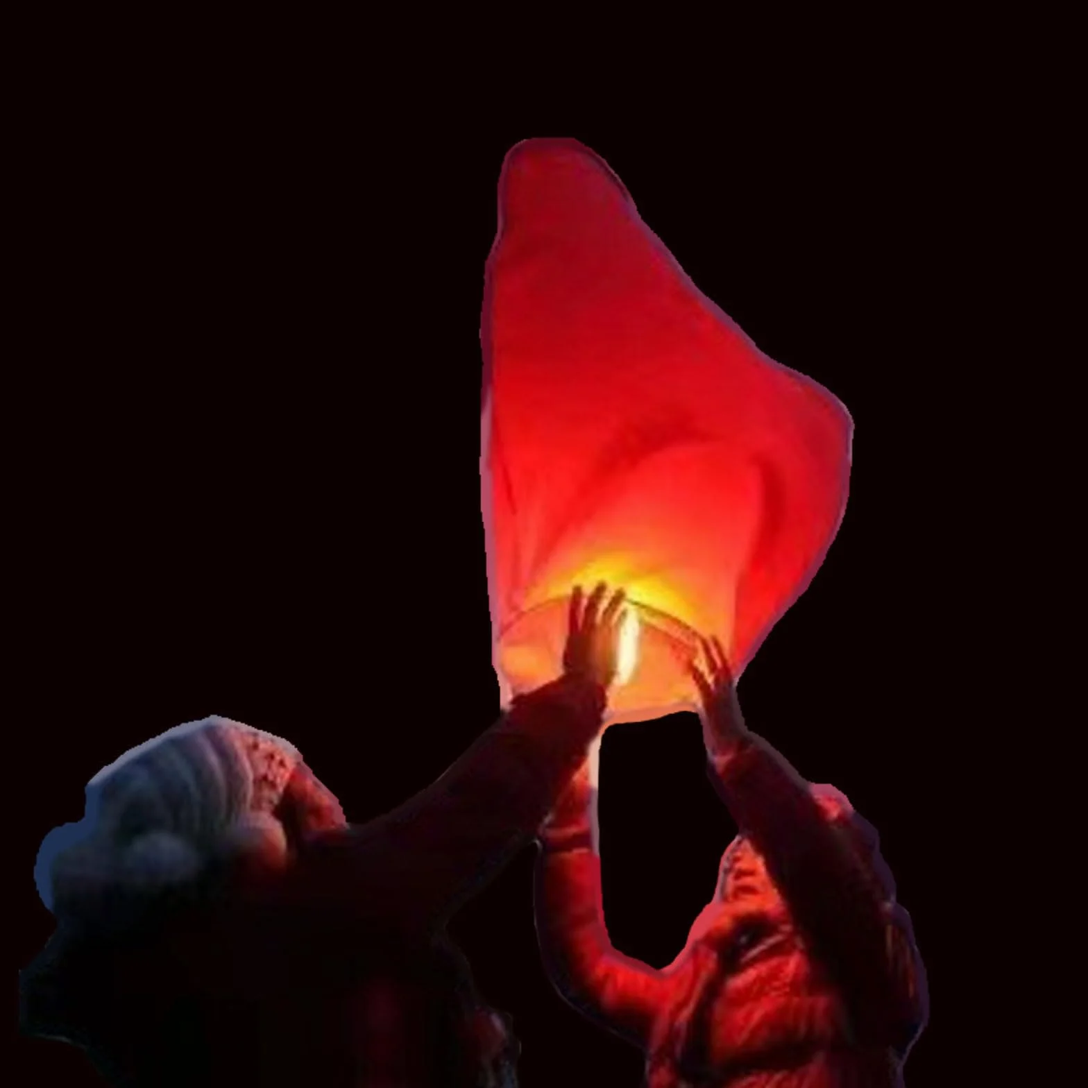 Lanterne Volanti Rosse a Forma di Cuore, Confezione da 2, Lanterne di Carta Ignifughe per Festival e Matrimoni