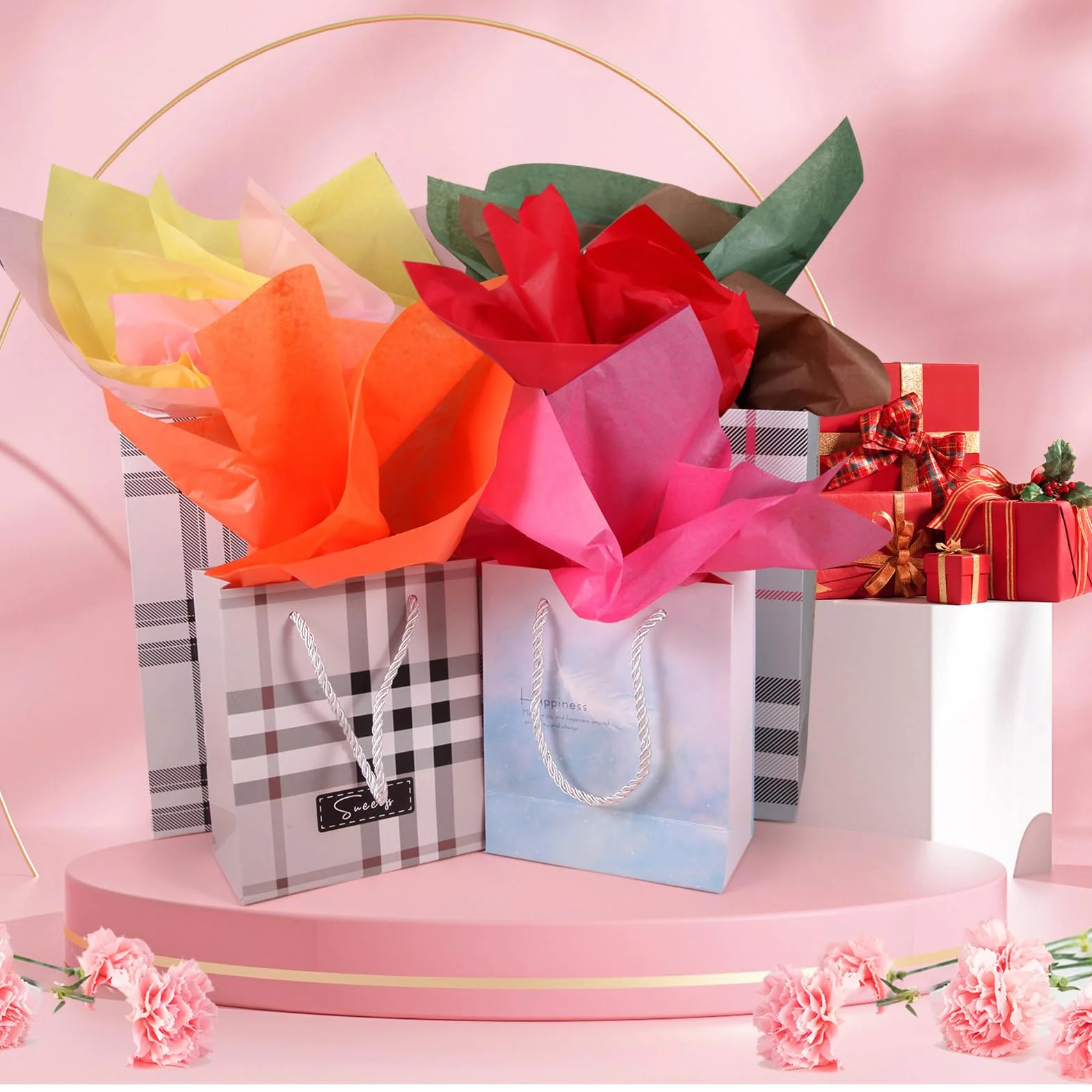 Carta Velina Bianco 50×35cm 60 Fogli Carta da Regalo per Artigianato