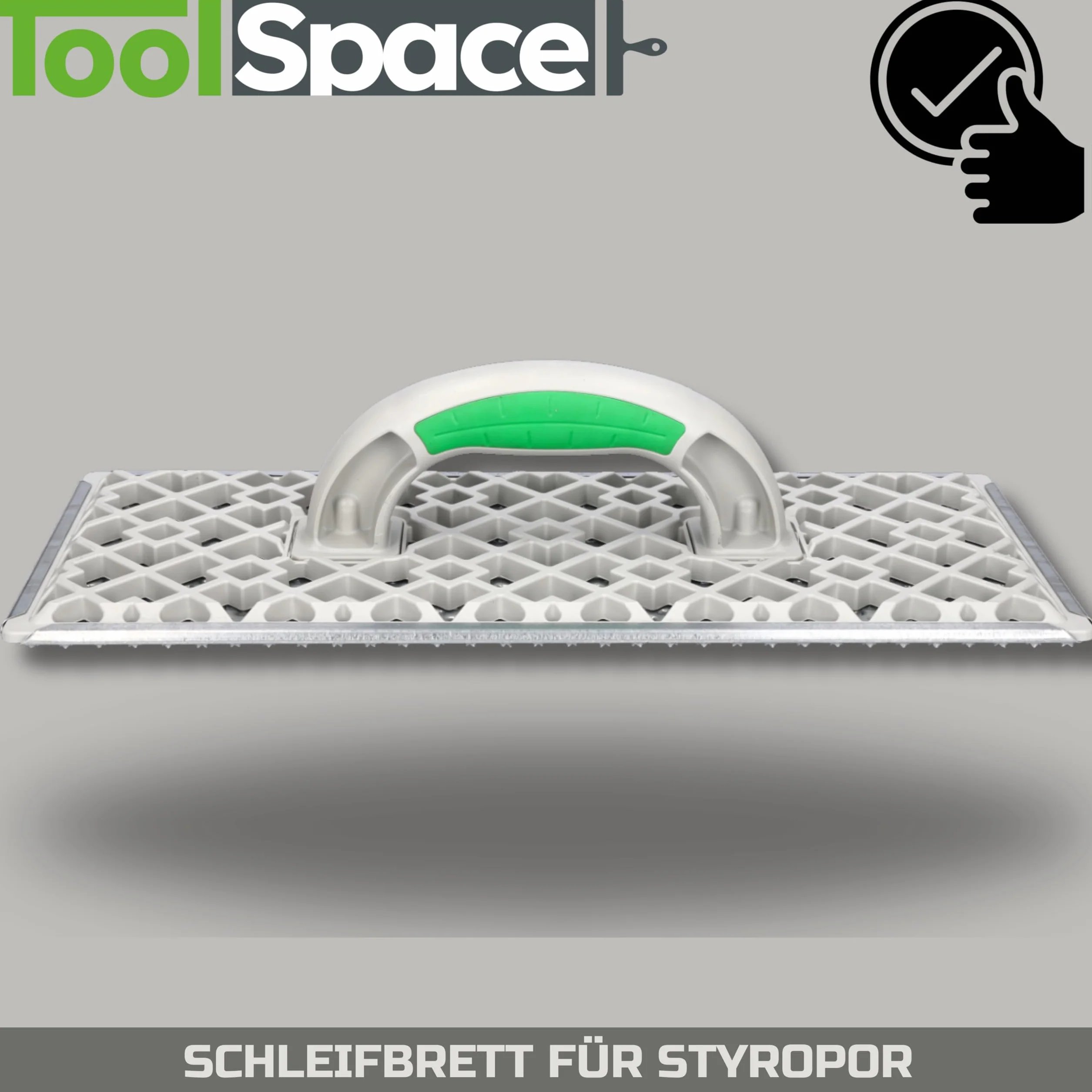 ToolSpace GRANDE Raspa per Styropor, Tavoletta Abrasiva, Levigatrice 380x160mm, Raspa per Styropor, Raschiatore per Styropor, Tavoletta di Raspa, Plastica, Zincata, Lamiera d'Acciaio, Livellamento di