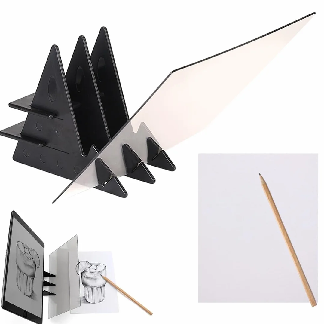 WUSJCOF Tavolo da Disegno Ottico per Telefono e Tablet, Blocco da Disegno Luminoso, Strumento per Schizzi per Bambini Studenti Artisti (13,5x20cm) (Trasparente)
