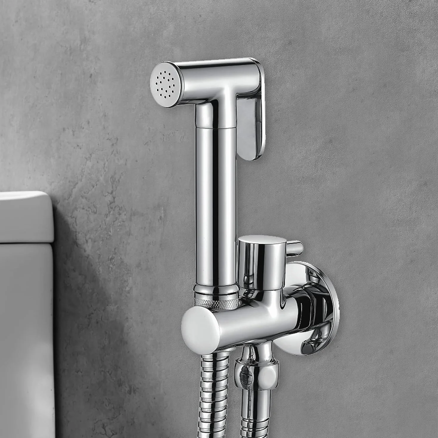Ibergrif Doccetta per Bidet con Miscelatore, Supporto e Flessibile, Acqua Fredda, Finitura Cromo, M22015R