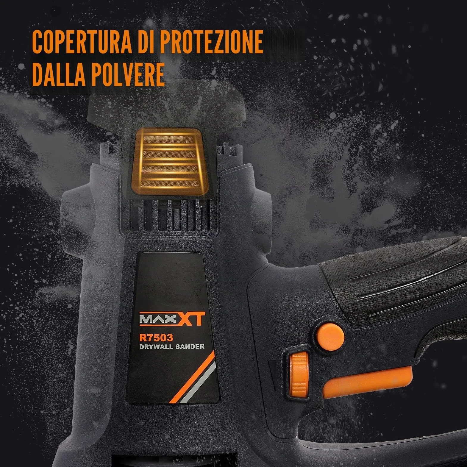MAXXT Levigatrice per cartongesso 810 W smerigliatrice elettrica 1500-2800 giri/min velocità variabile 8 pezzi