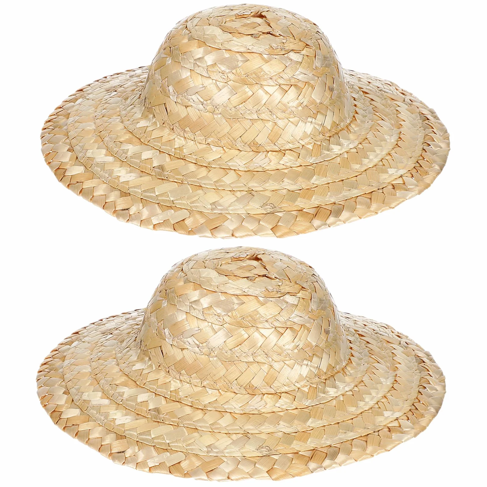 Garneck 2 Pezzi Mini Cappello di Paglia Accessorio per da Te Decorazione Naturale e Resistente
