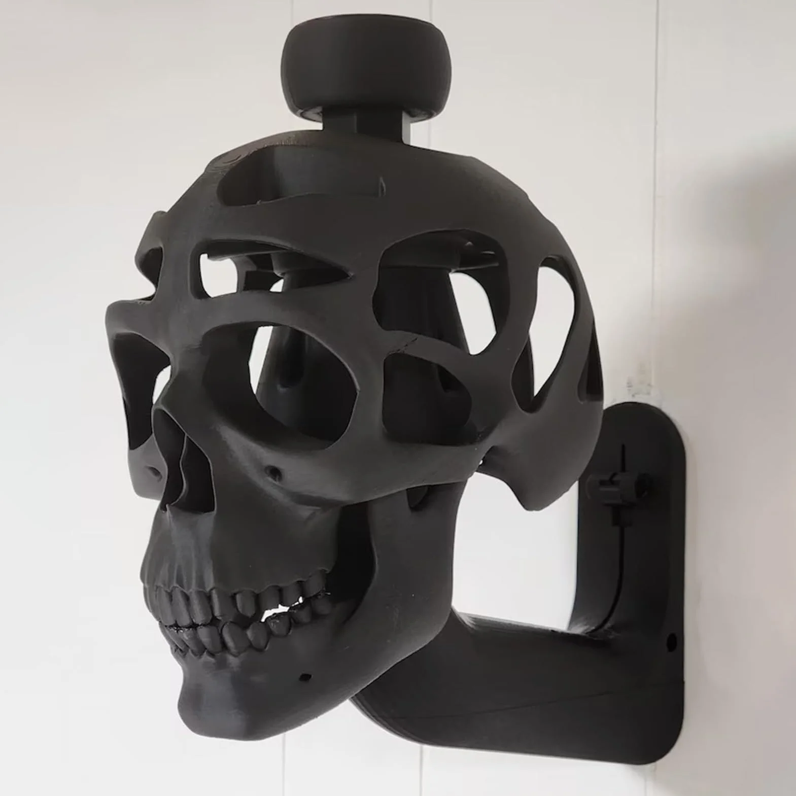 Supporto per casco a forma di teschio, supporto da parete per casco da moto, espositore creativo per casco da moto, decorazione domestica, accessori per moto