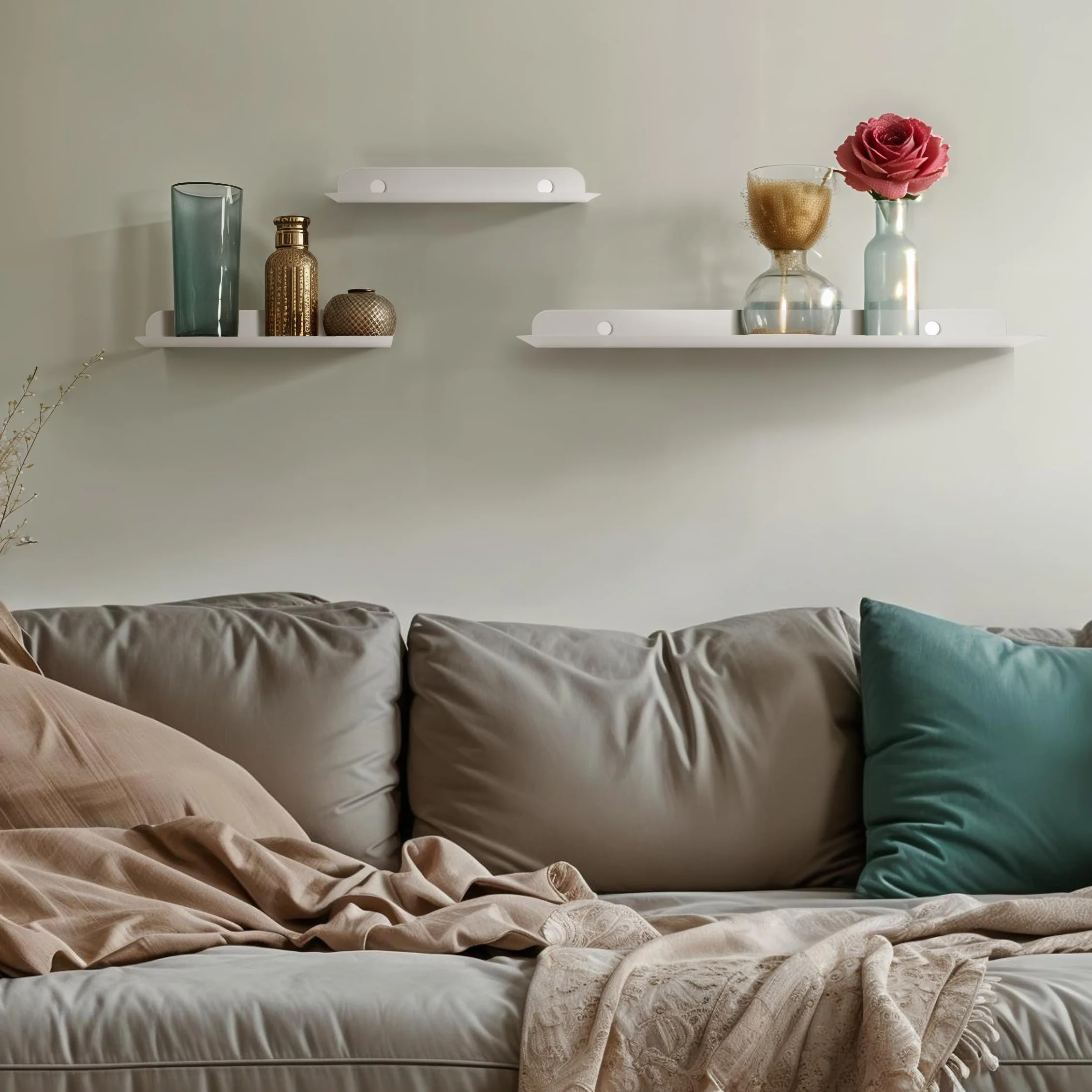 Steelnovo | Zeno, Mensola da Parete in Metallo Verniciato, Mensola da Muro Portaoggetti, 40x3x15 cm, Colore Bianco, Design Minimal e Moderno, Scaffale da Muro, Made In Italy