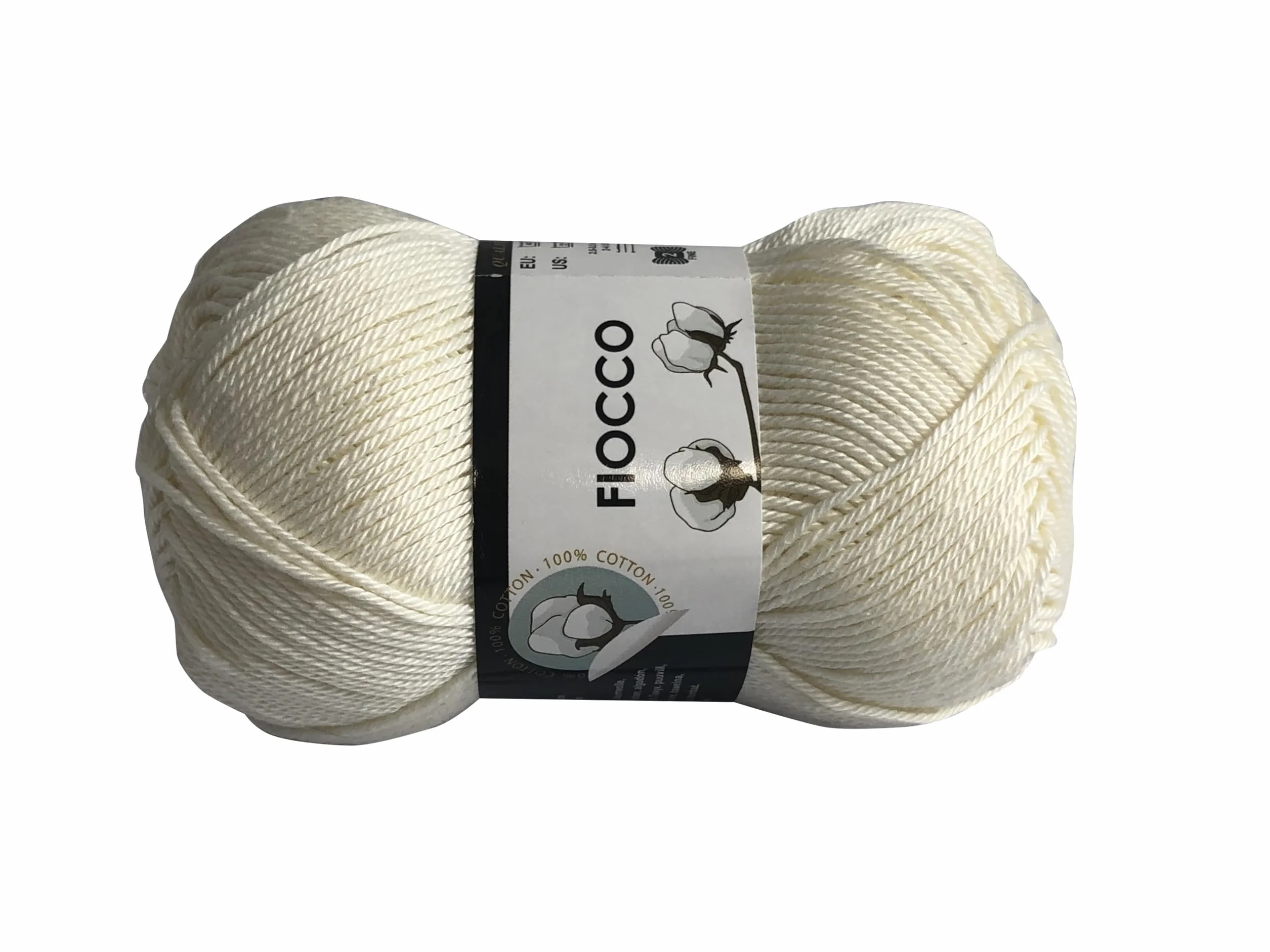 Fiocco Gomitoli di Cotone 100% Naturale per Uncinetto, 50g 125m, per Amigurumi e Maglieria a Uncinetto (1, Panna - 7011)